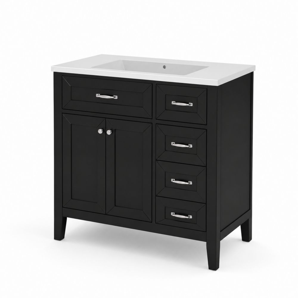 Szafka Łazienkowa z Umywalką 80 cm Czarny