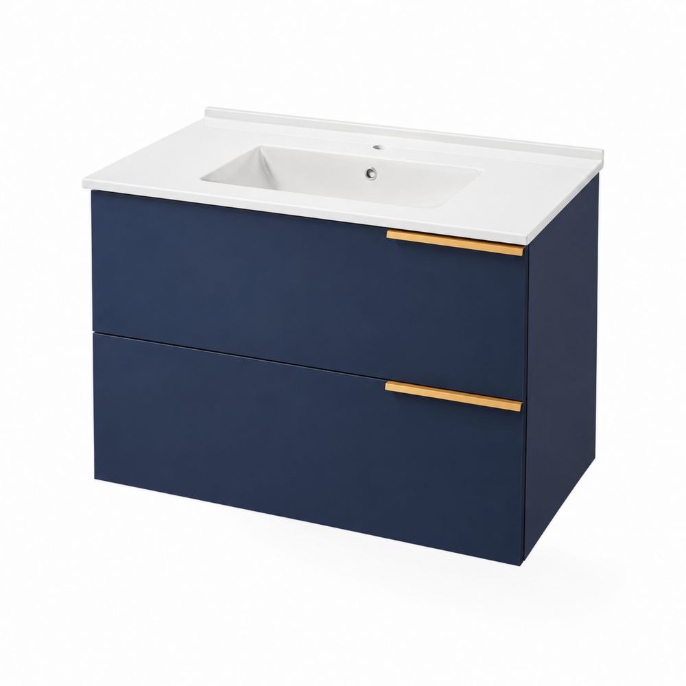 Szafka pod umywalkę prostokątną 81x60x45 cm MDF Granatowy