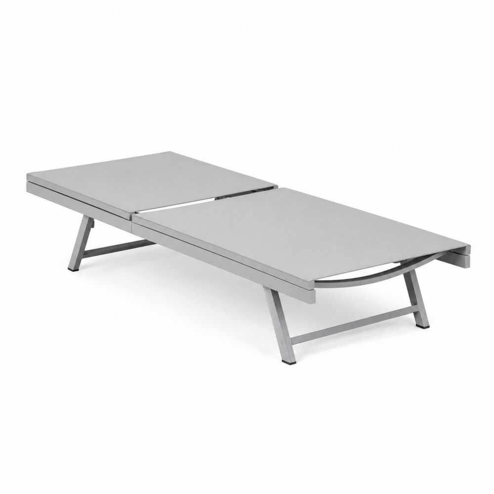 Leżak aluminiowy regulowany 200x60 cm Szary