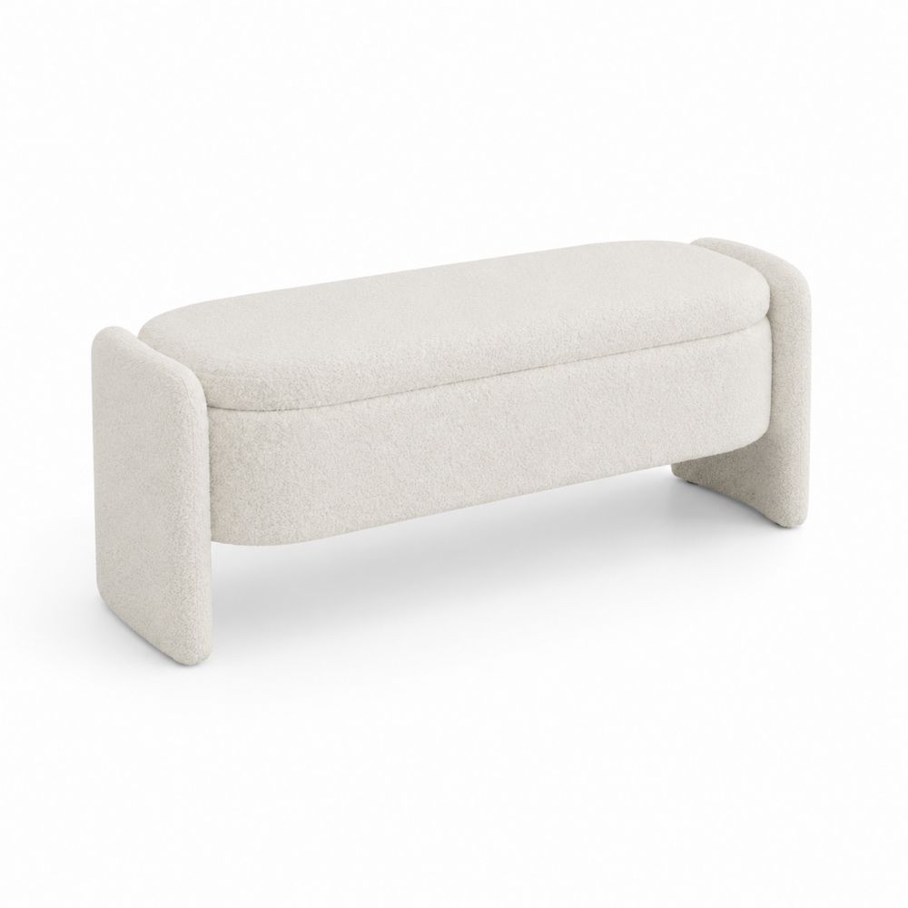 Ławka tapicerowana Bouclé 120 cm