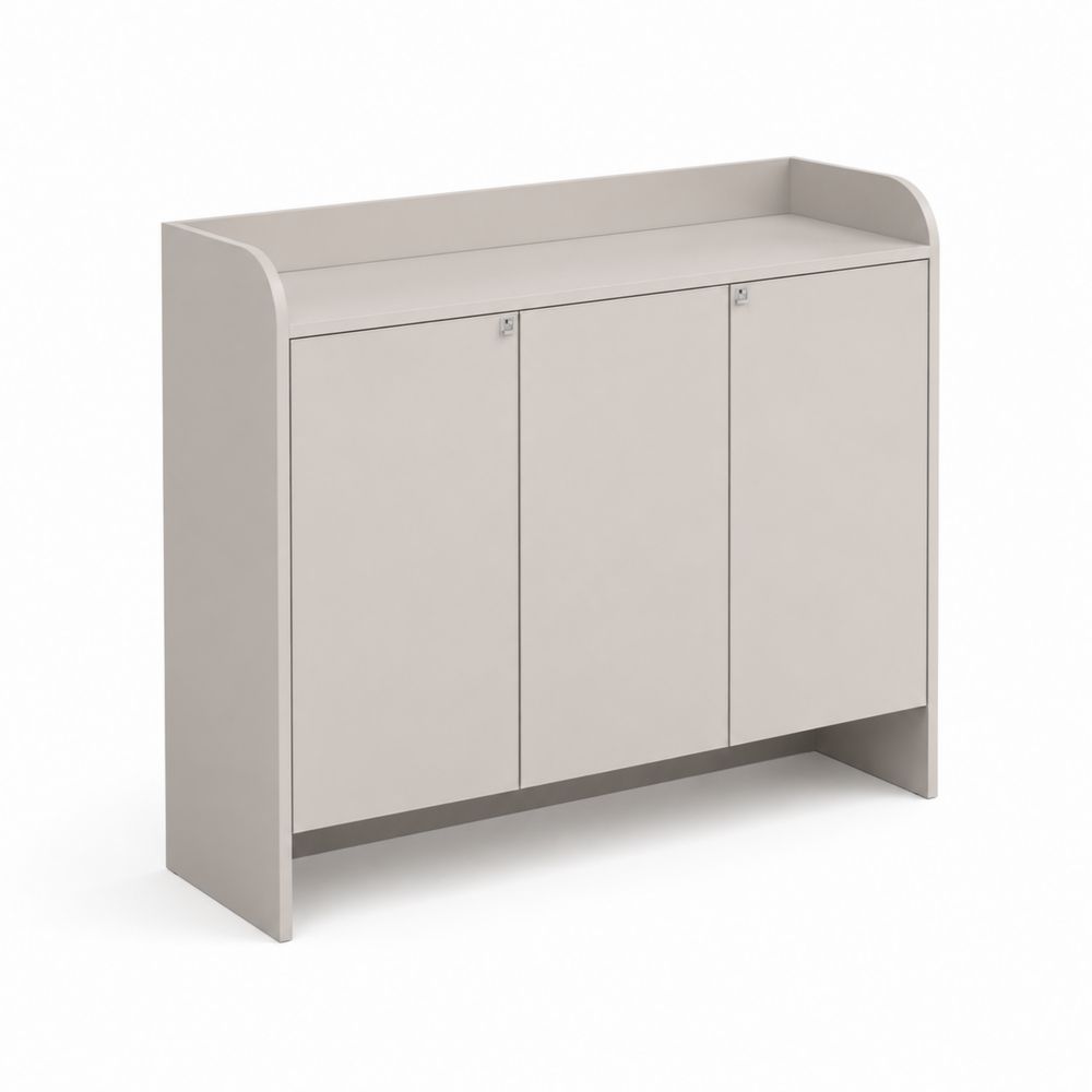 Beżowa Szafka na Buty 3-drzwiowa z Płyty MDF 110x90x35 cm