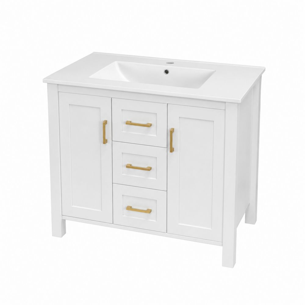 Szafka pod umywalkę prostokątna 80 cm MDF Biały
