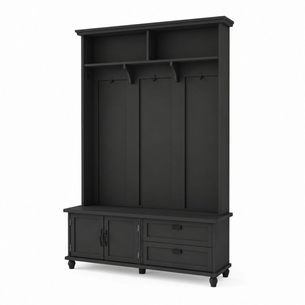 Wieszak na ubrania MDF czarny 200x120x40 cm