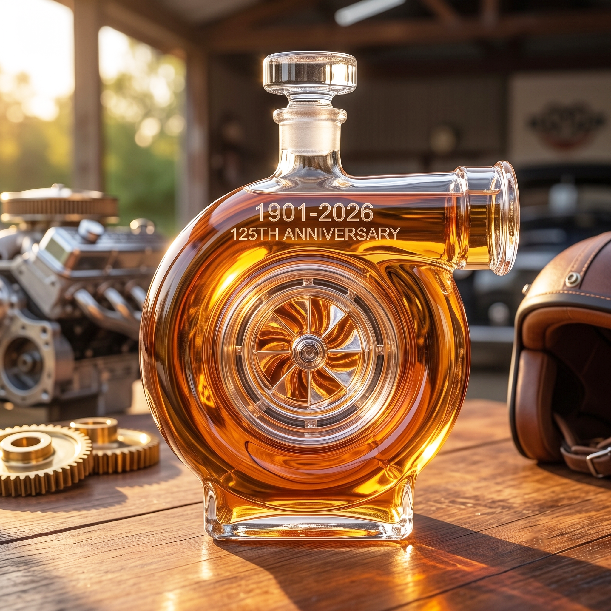 BorgWarner Turbocharger 125th Anniversary Whiskey Bottle