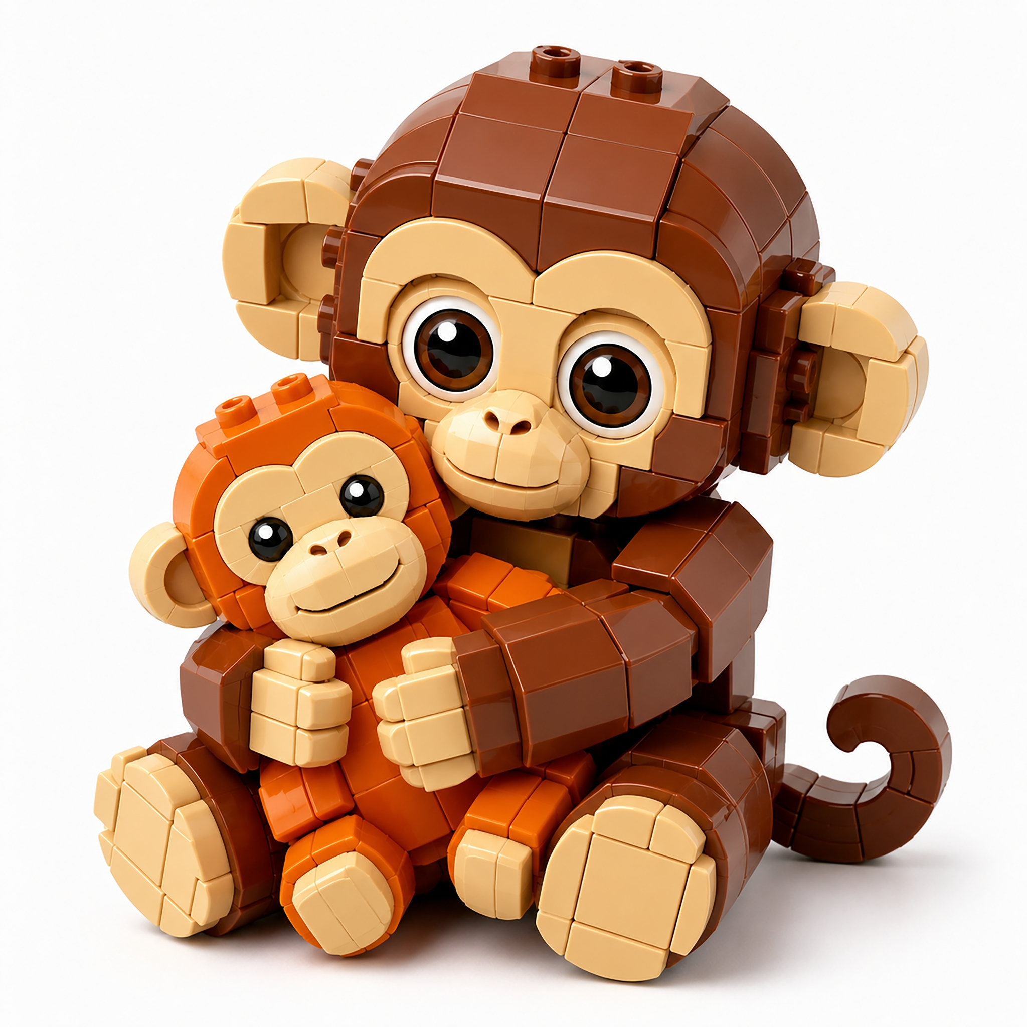 Cute Monkey Hug Display Building Set