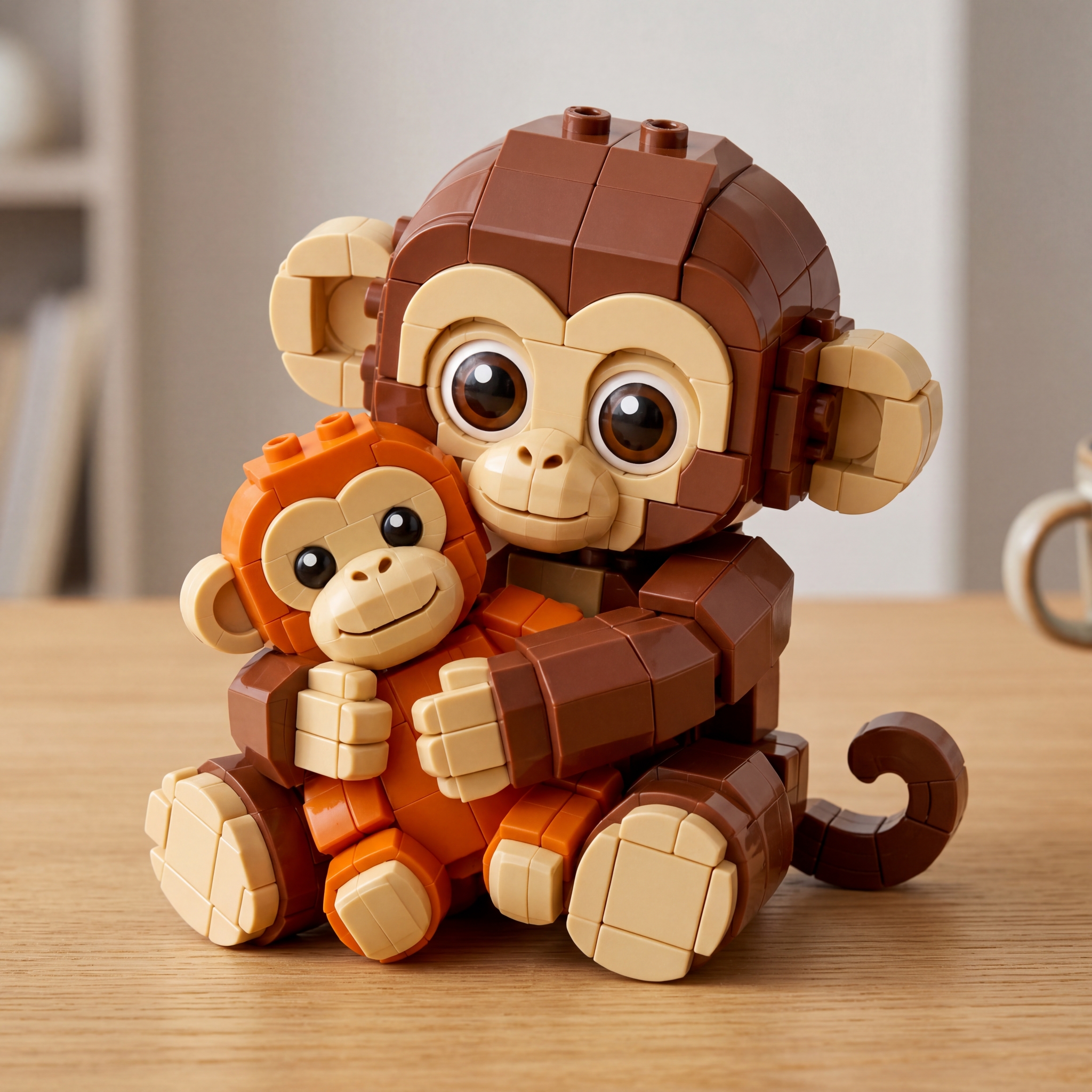Cute Monkey Hug Display Building Set