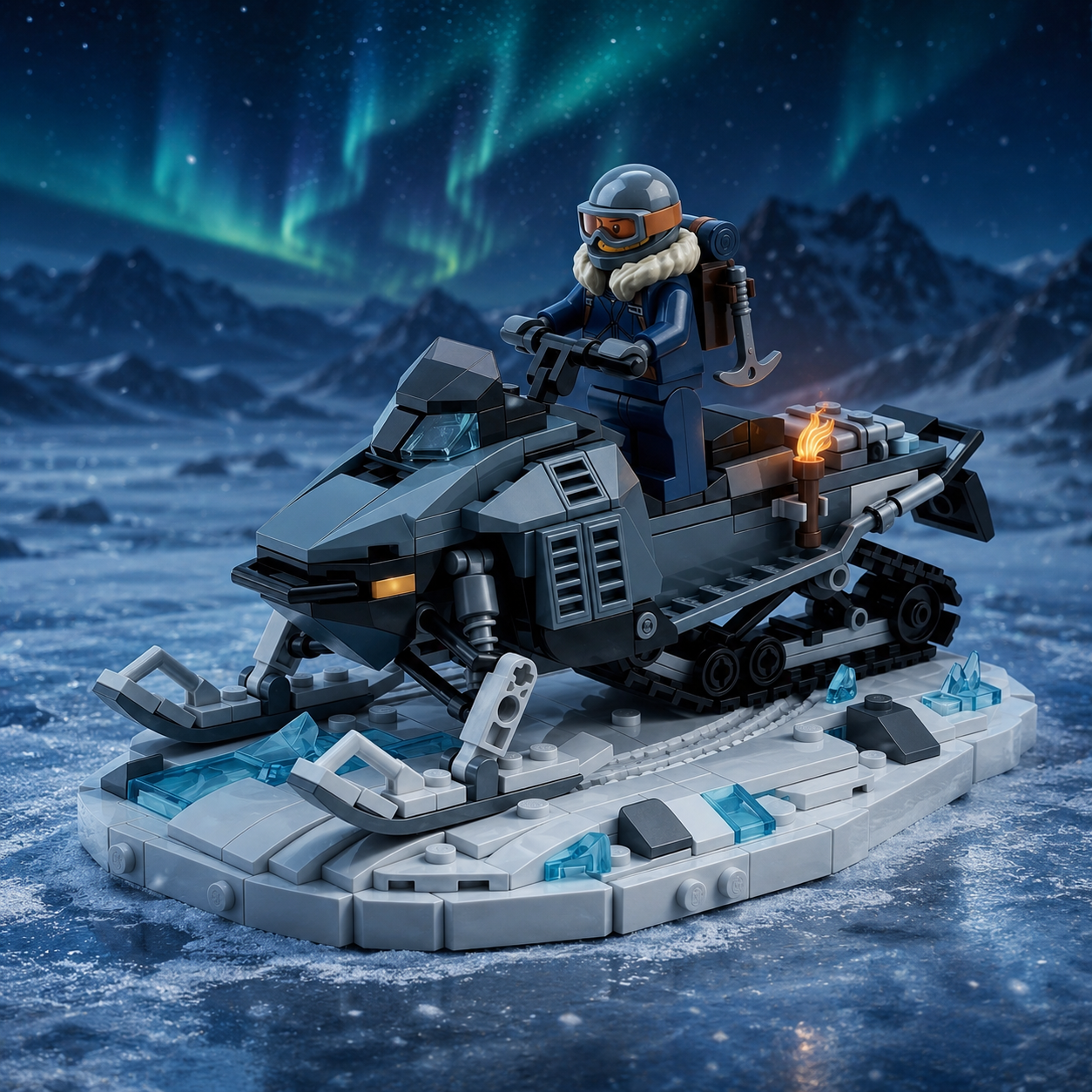 Arctic Patrol Snowmobile Building Set