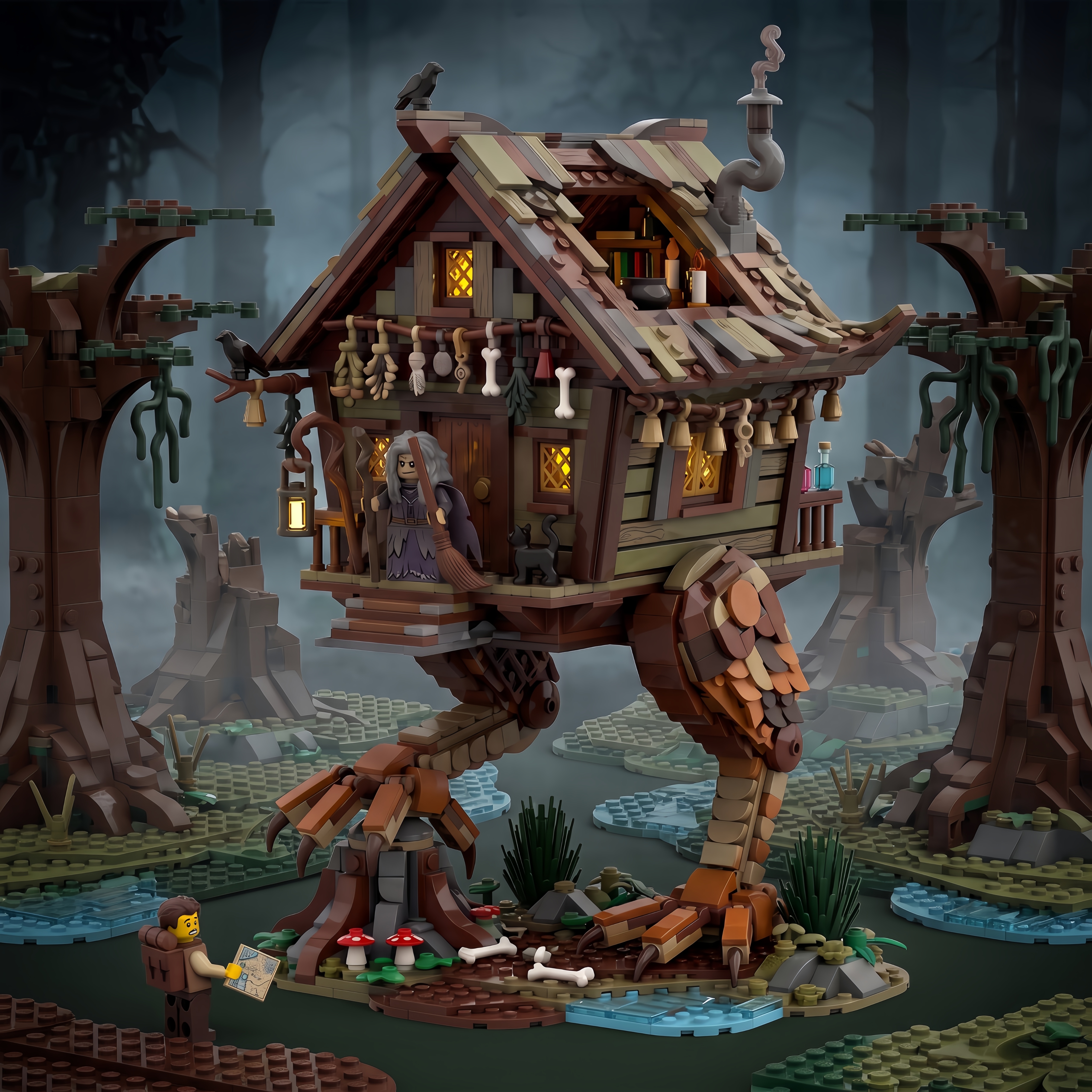 Baba Yaga’s Hut on Chicken Legs Folklore Building Set