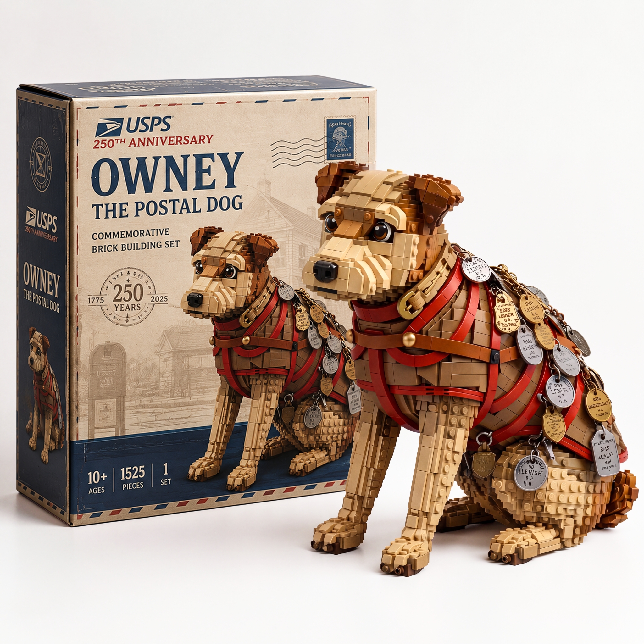 Owney Postal Dog 250th Anniversary Brick Collector Set