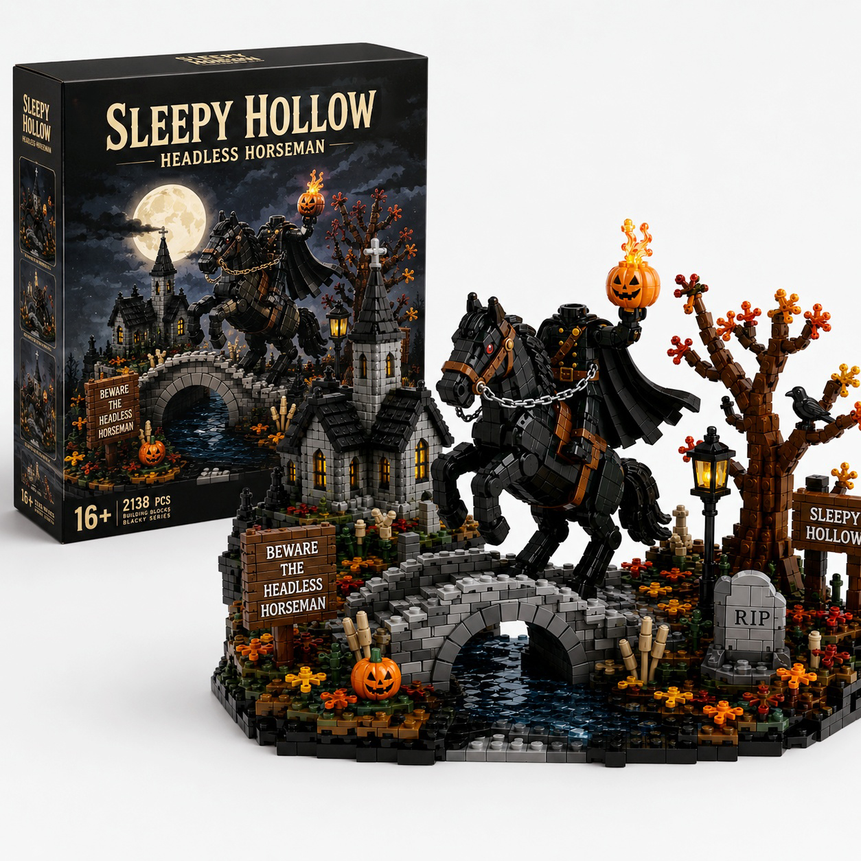 Sleepy Hollow Headless Horseman Building Blocks Set