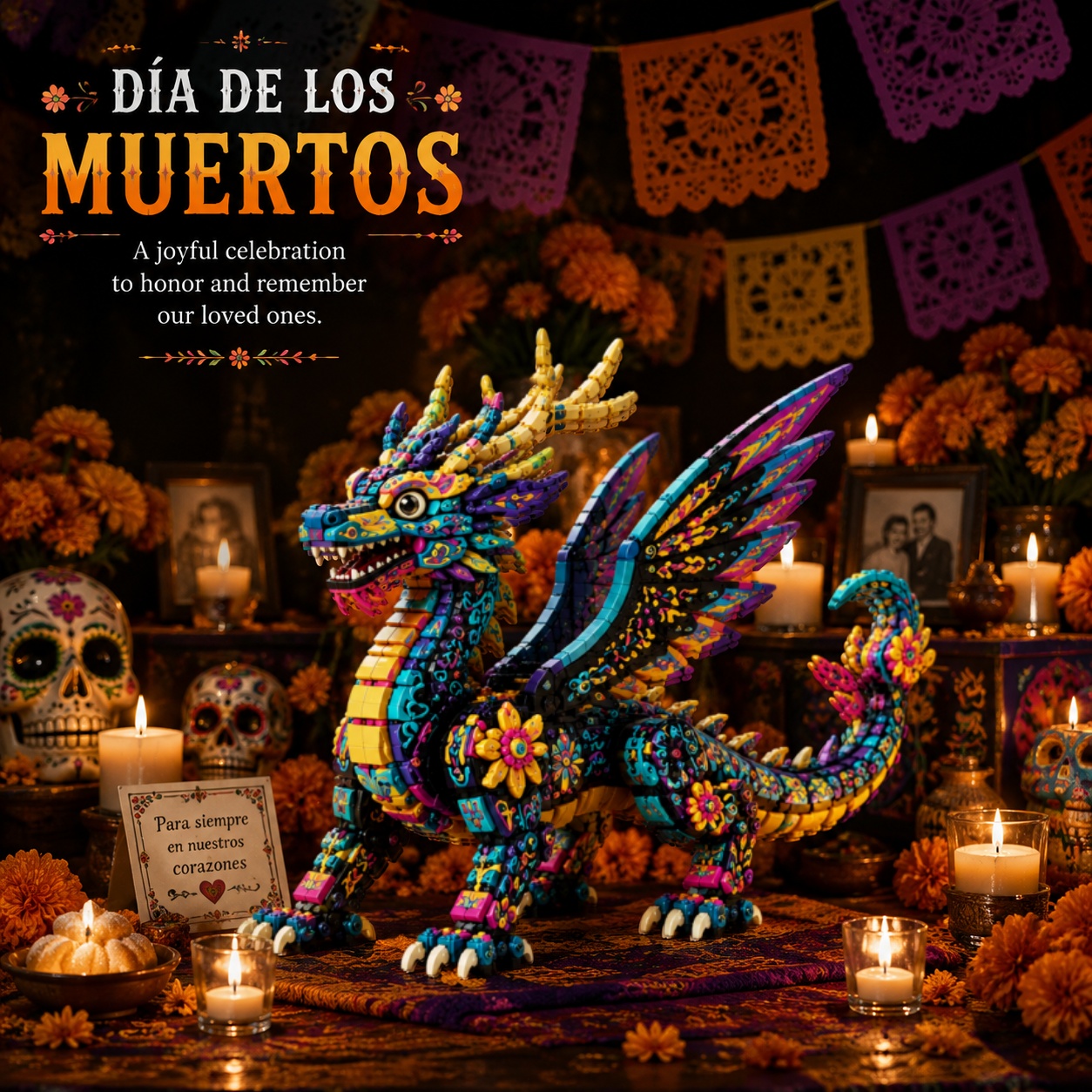 Alebrije Dragon Guardians of the Spirit World Collector Building Set