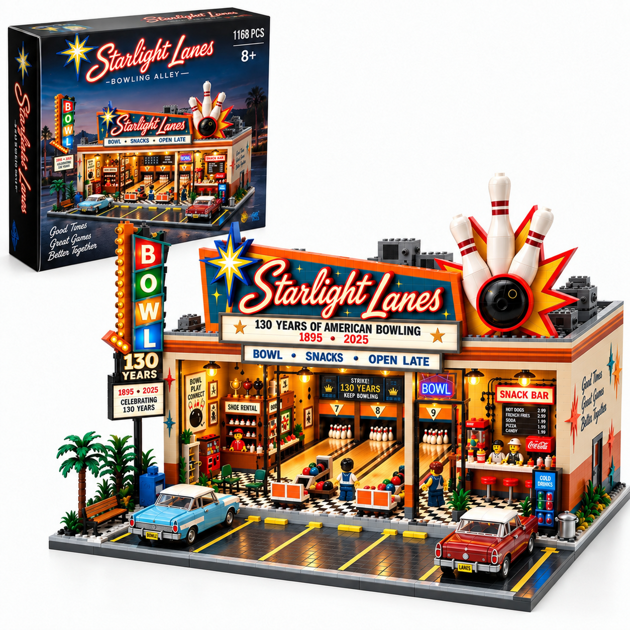 Starlight Lanes 130th Anniversary American Bowling Building Set