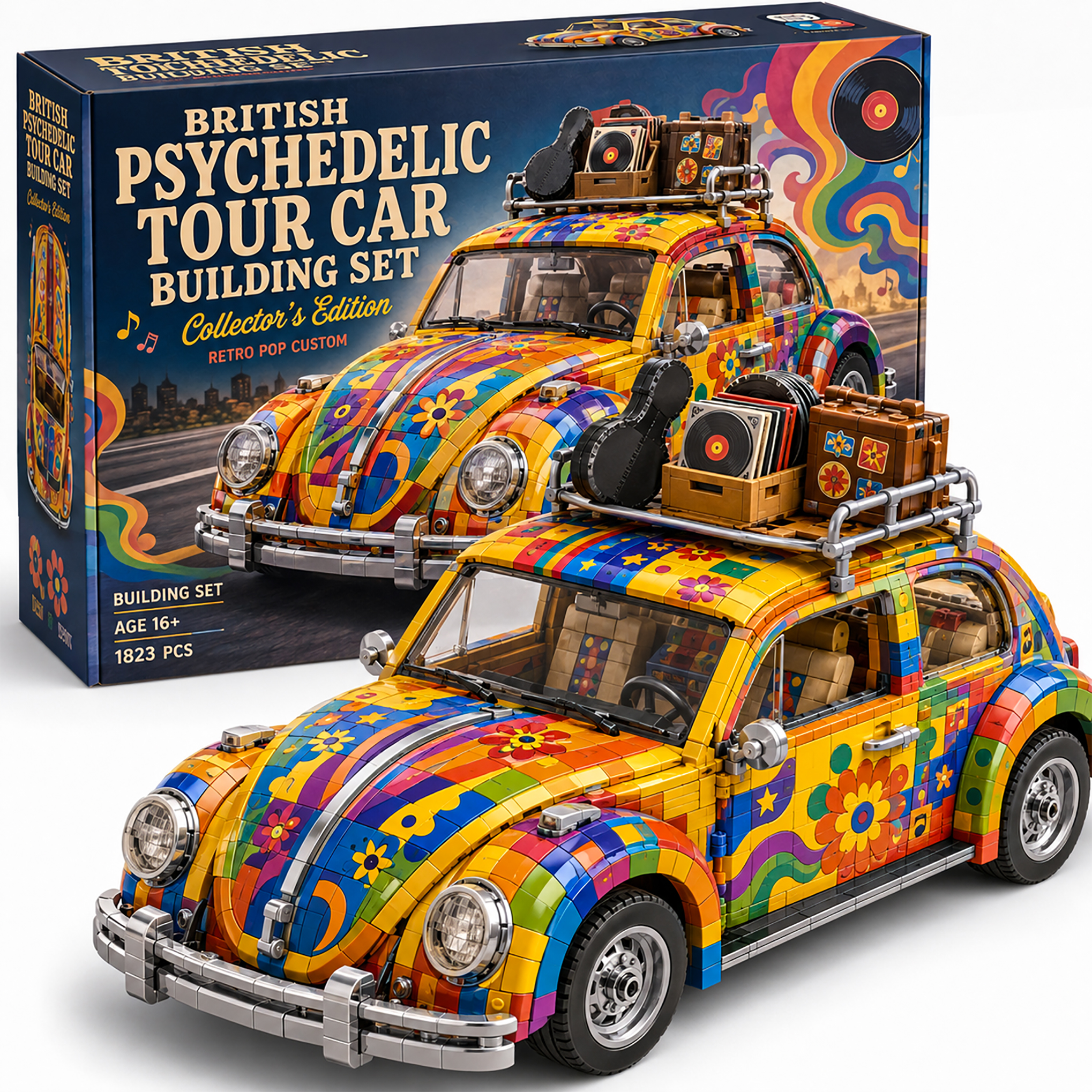 British Psychedelic Tour Car Legacy Building Set