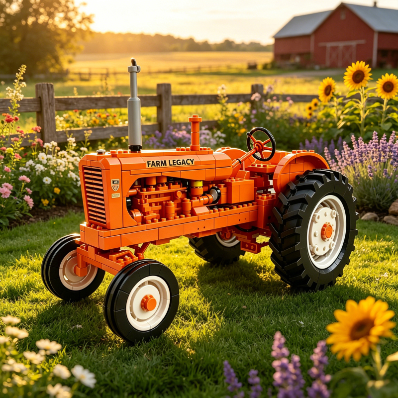 Vintage Farm Tractor Brick Set – Farm Heritage Collector Edition 🚜🌾Build a Piece of American Farm Legacy