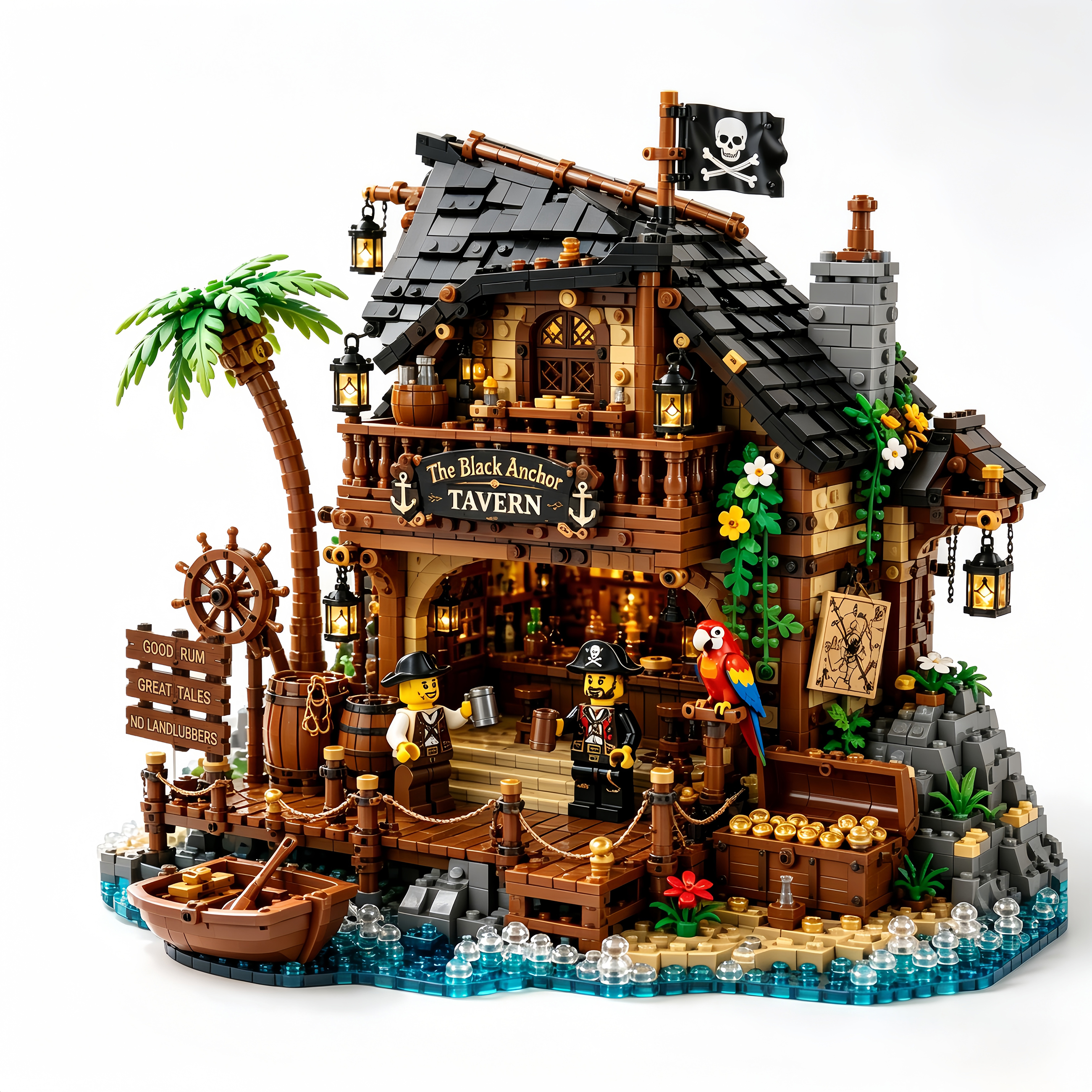 The Black Anchor Tavern Pirate Building Blocks Set