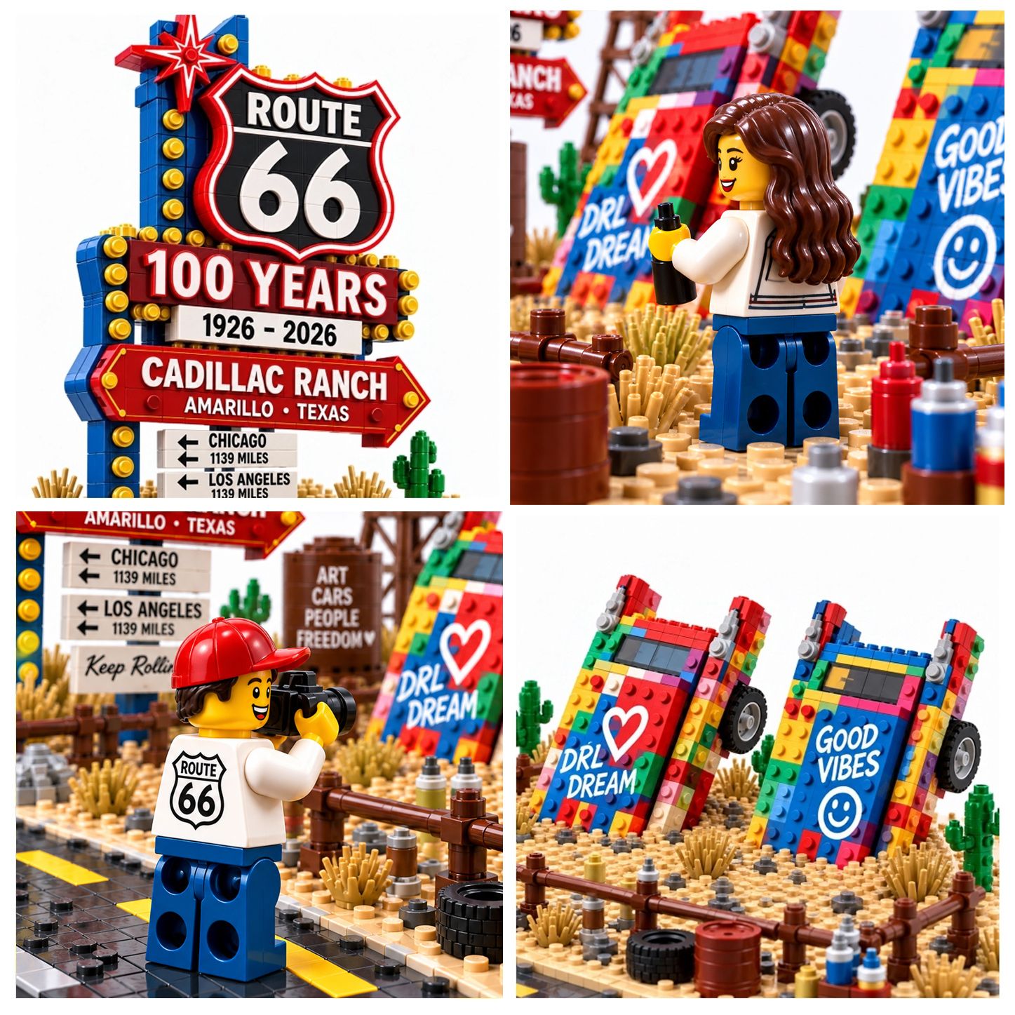 Route 66 100th Anniversary Cadillac Ranch Building Set