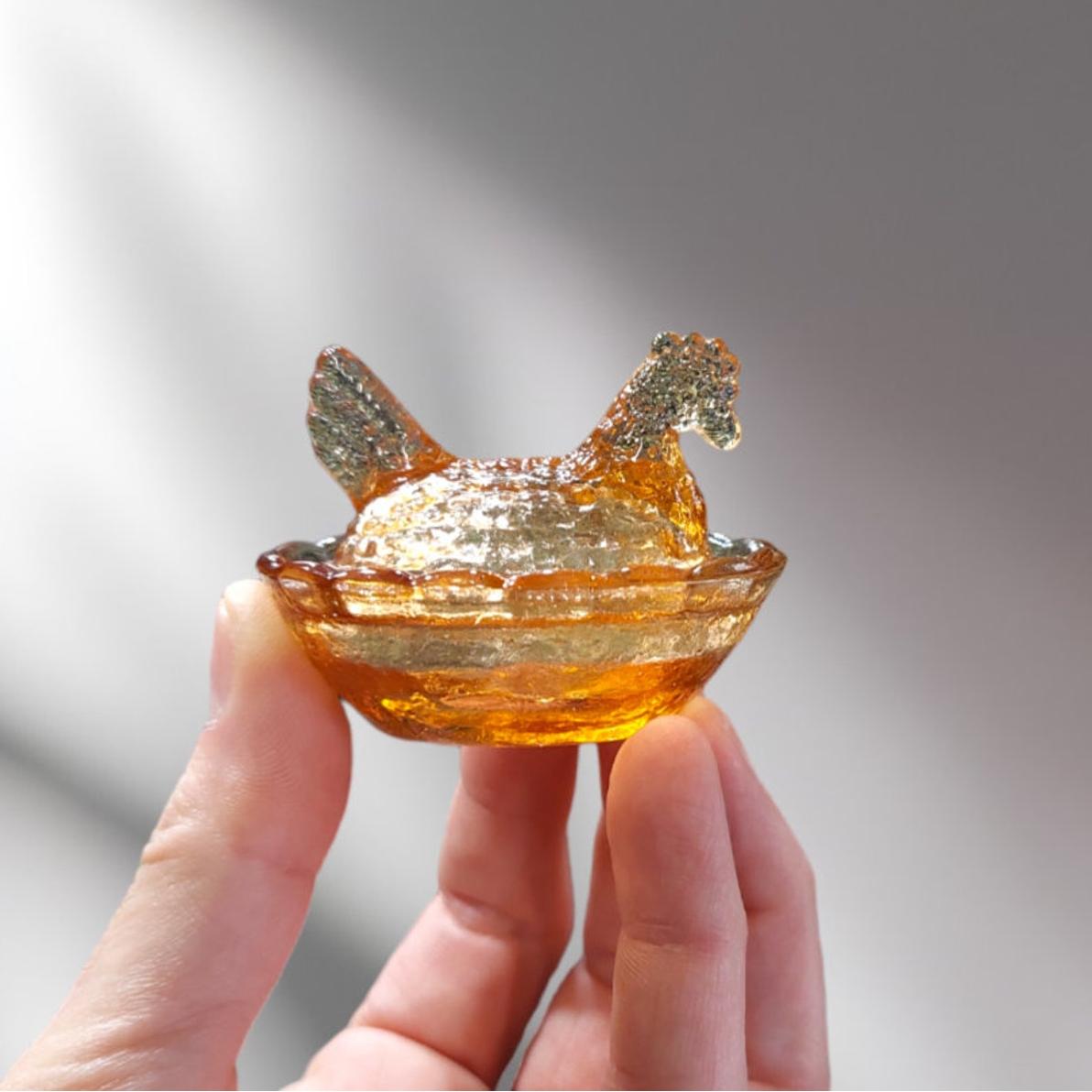 Mini Glass Hens on Nests🐔Easter Gifts🎁