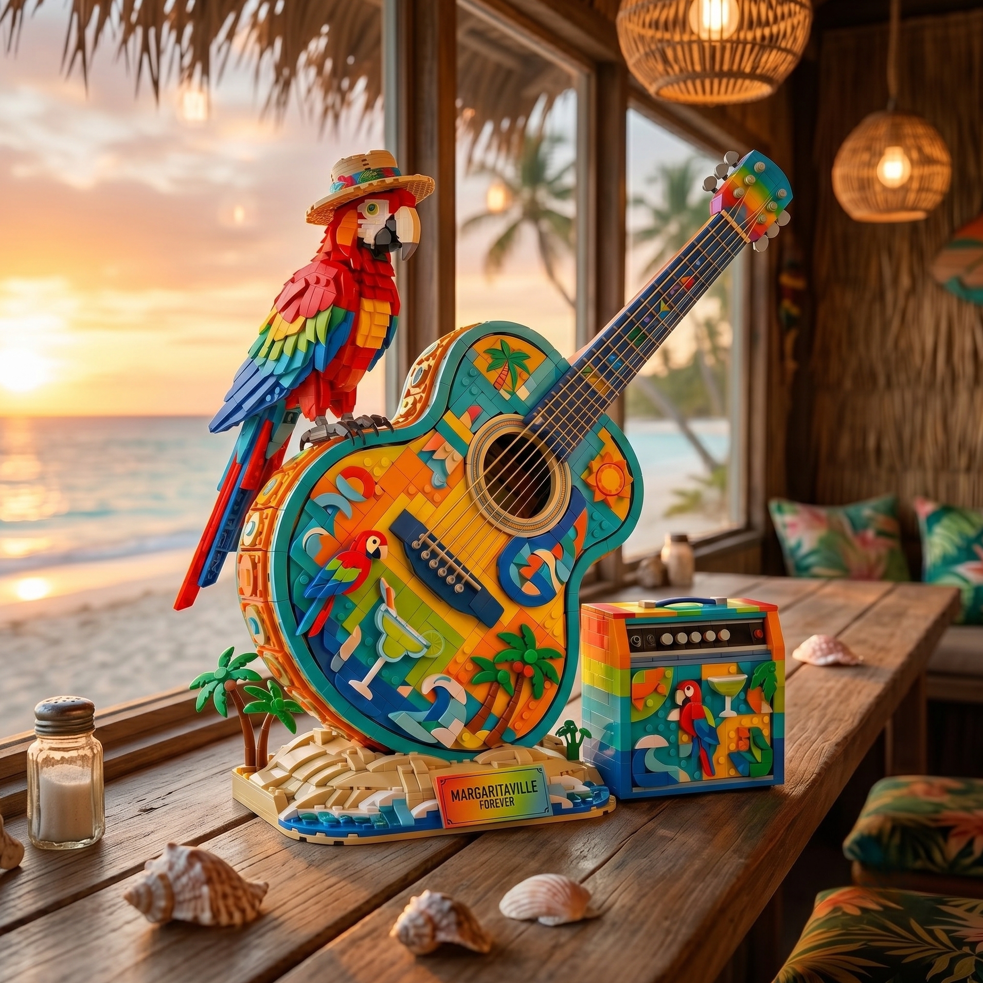 Margaritaville Forever Tribute Guitar & Parrot Building Set