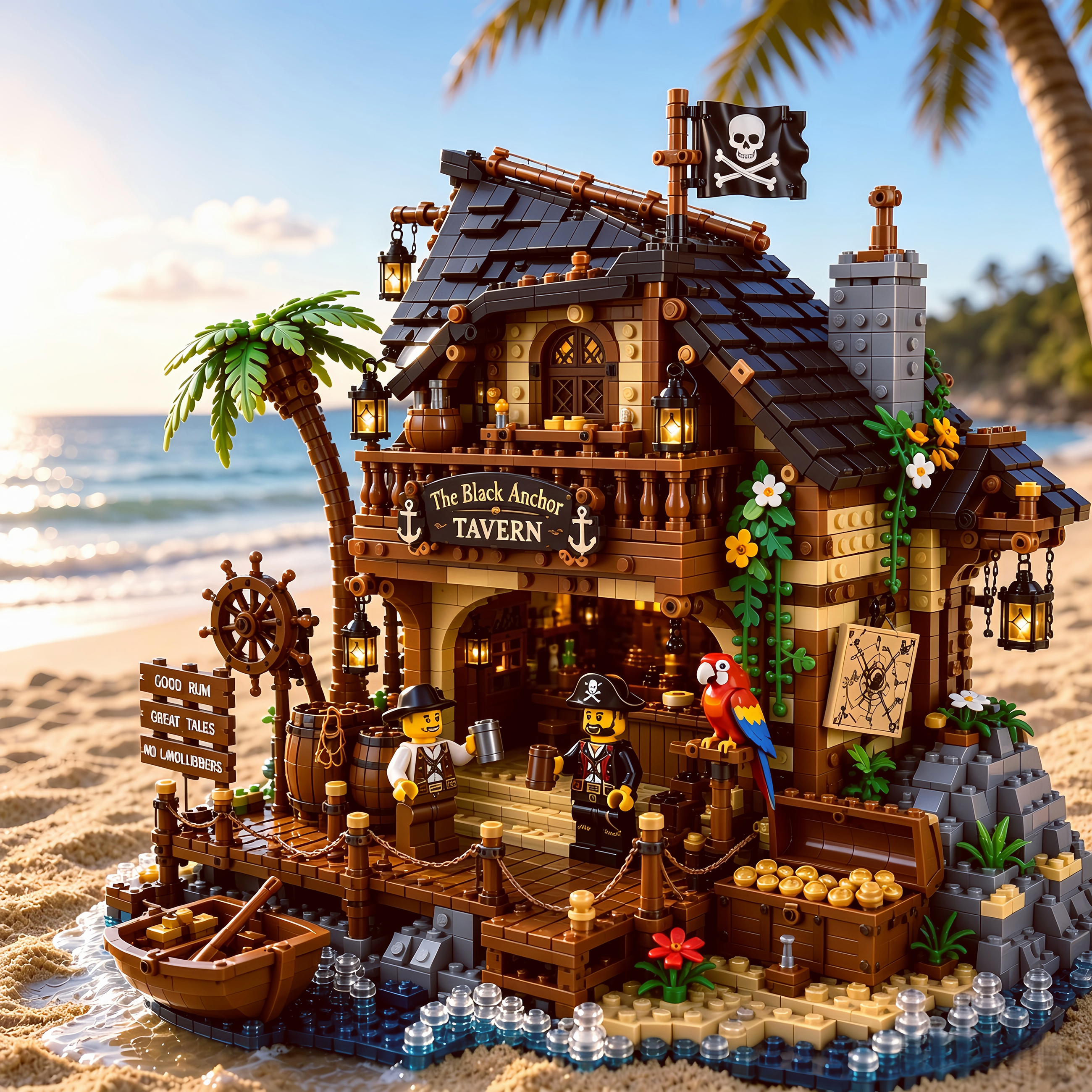 The Black Anchor Tavern Pirate Building Blocks Set