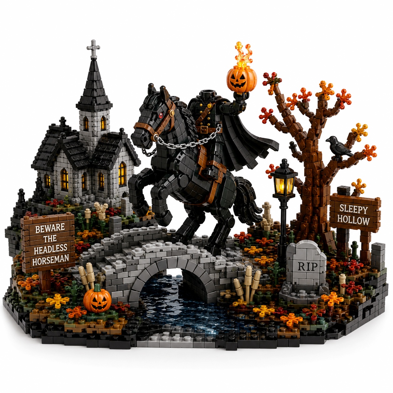 Sleepy Hollow Headless Horseman Building Blocks Set