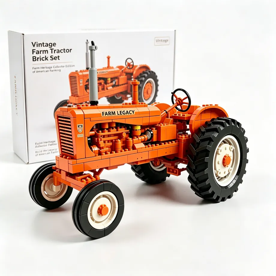 Vintage Farm Tractor Brick Set – Farm Heritage Collector Edition 🚜🌾Build a Piece of American Farm Legacy