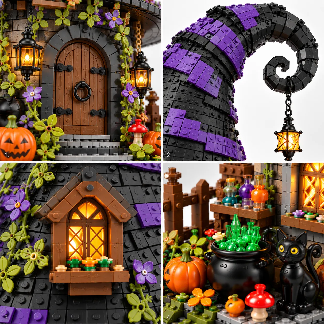 Witch’s Hat Cottage Halloween Building Set