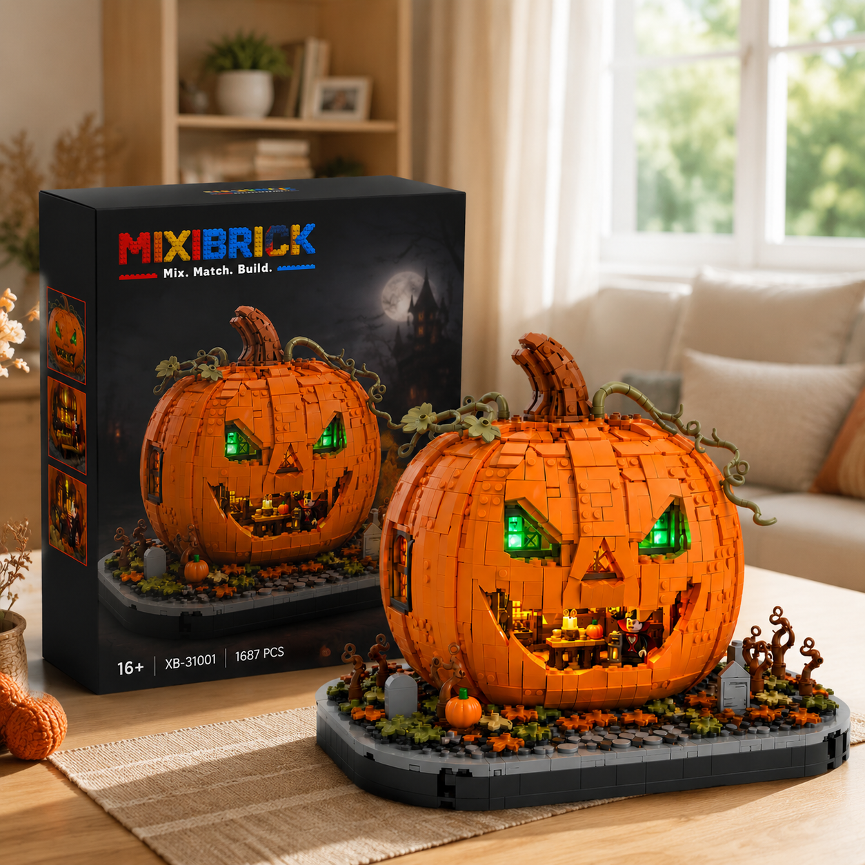 Pumpkin Haunted House Diorama Tribute Building Set
