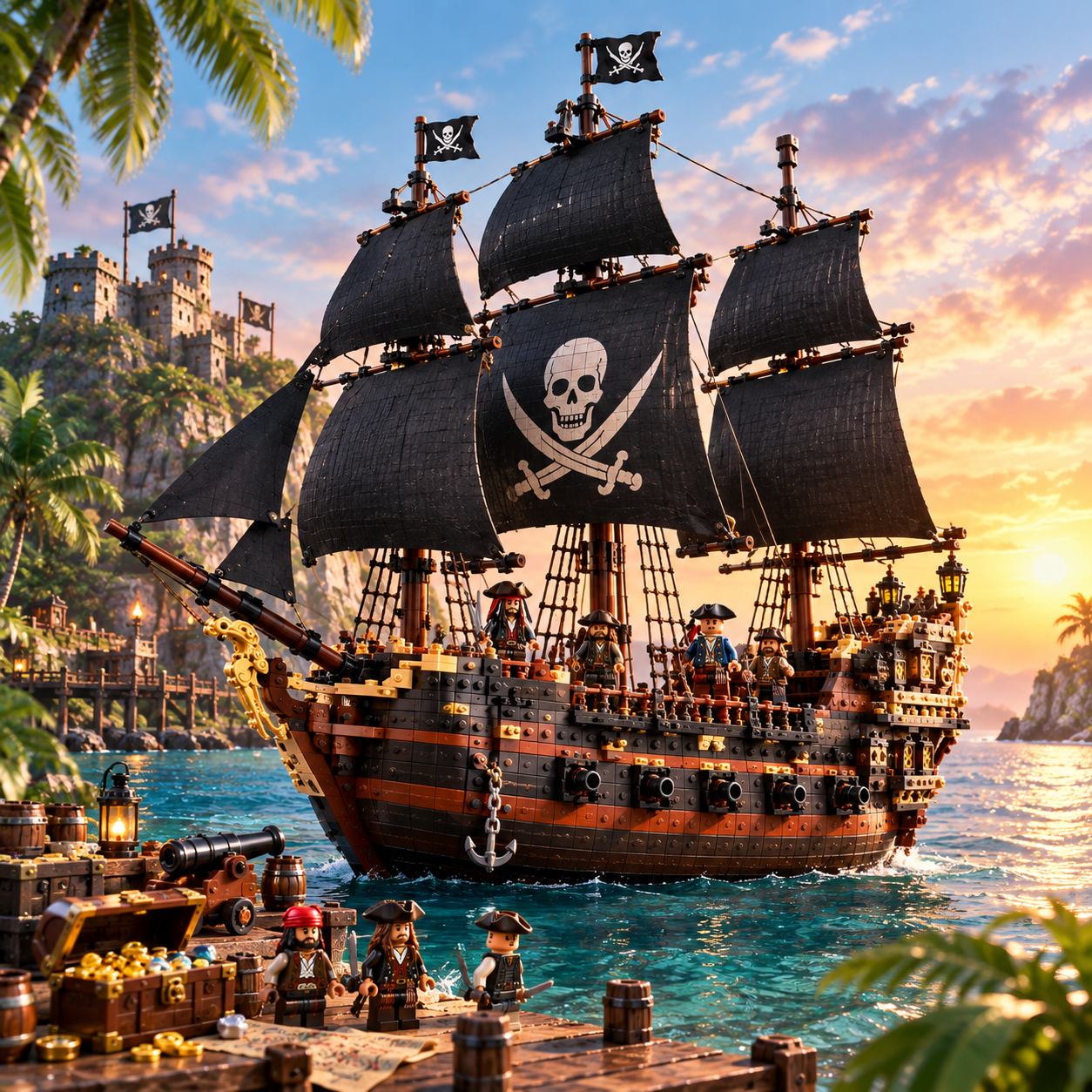 Seafaring Adventures ,Pirate Building Block Toy Set