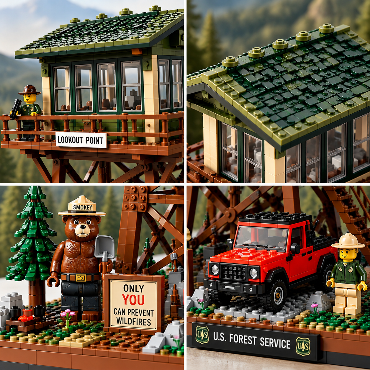 Forest Fire Lookout Tower Building Set