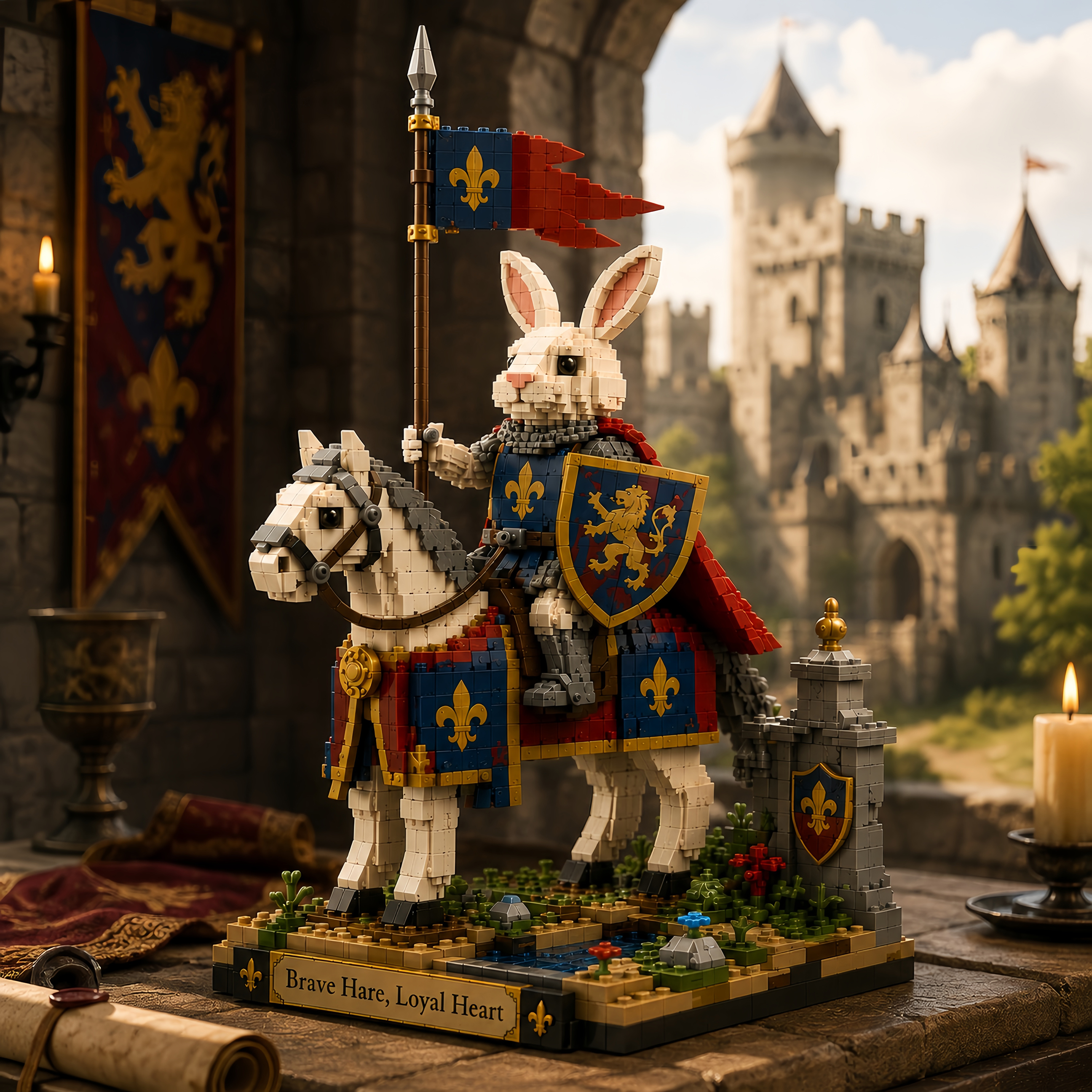 Medieval Rabbits Knightly Hare Building Set