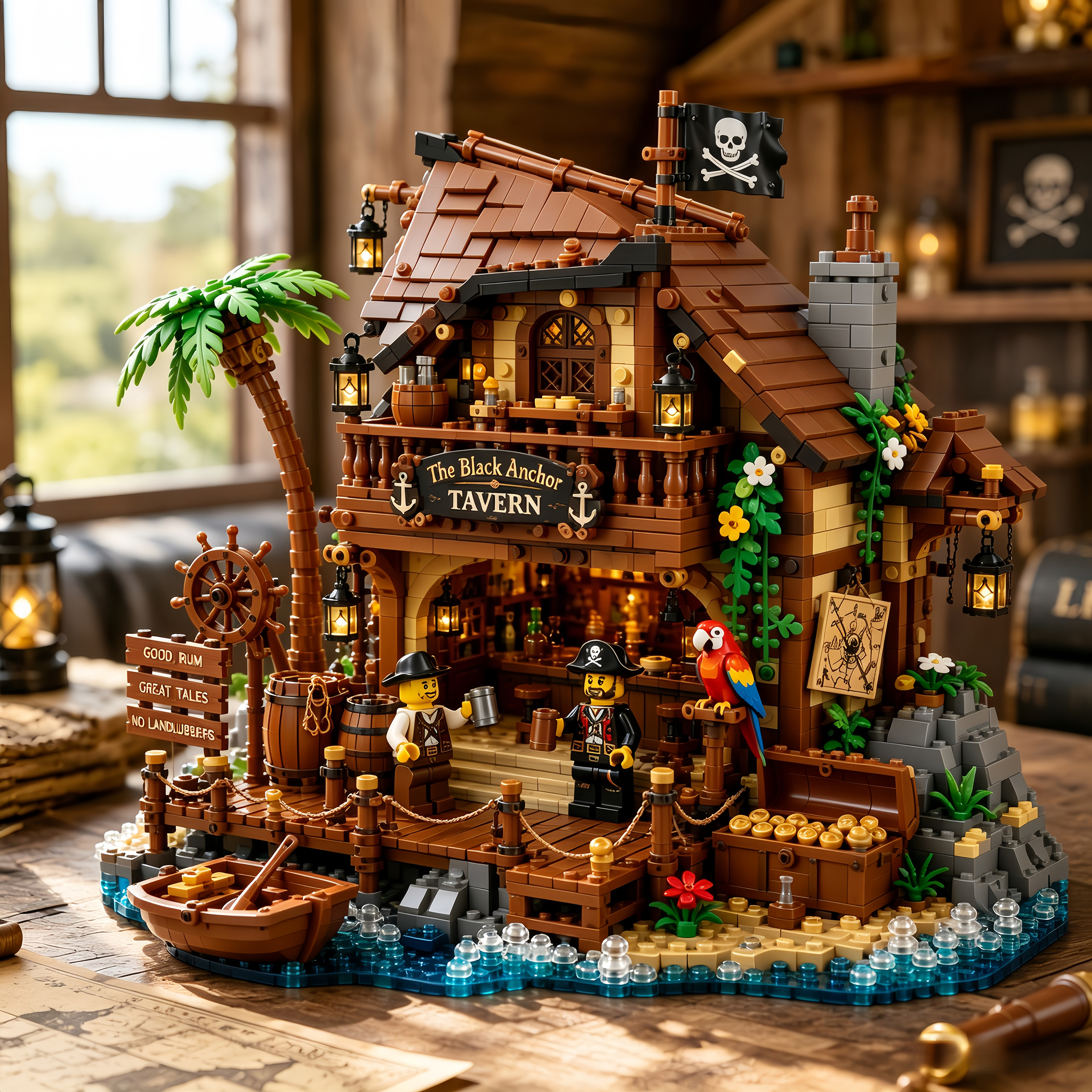 The Black Anchor Tavern Pirate Building Blocks Set