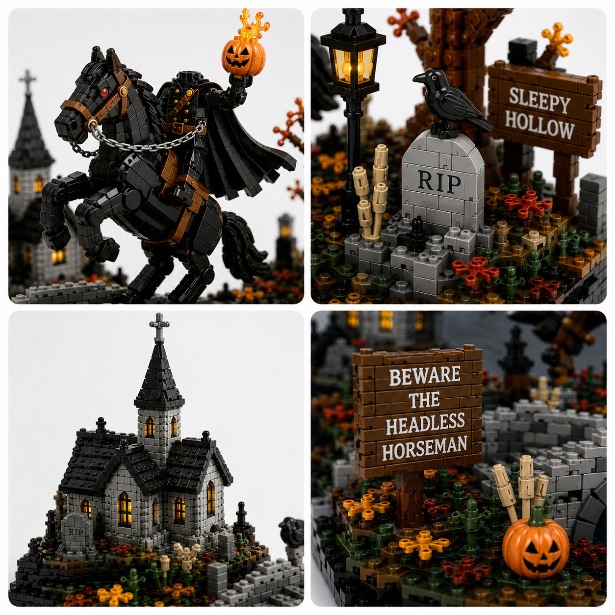 Sleepy Hollow Headless Horseman Building Blocks Set