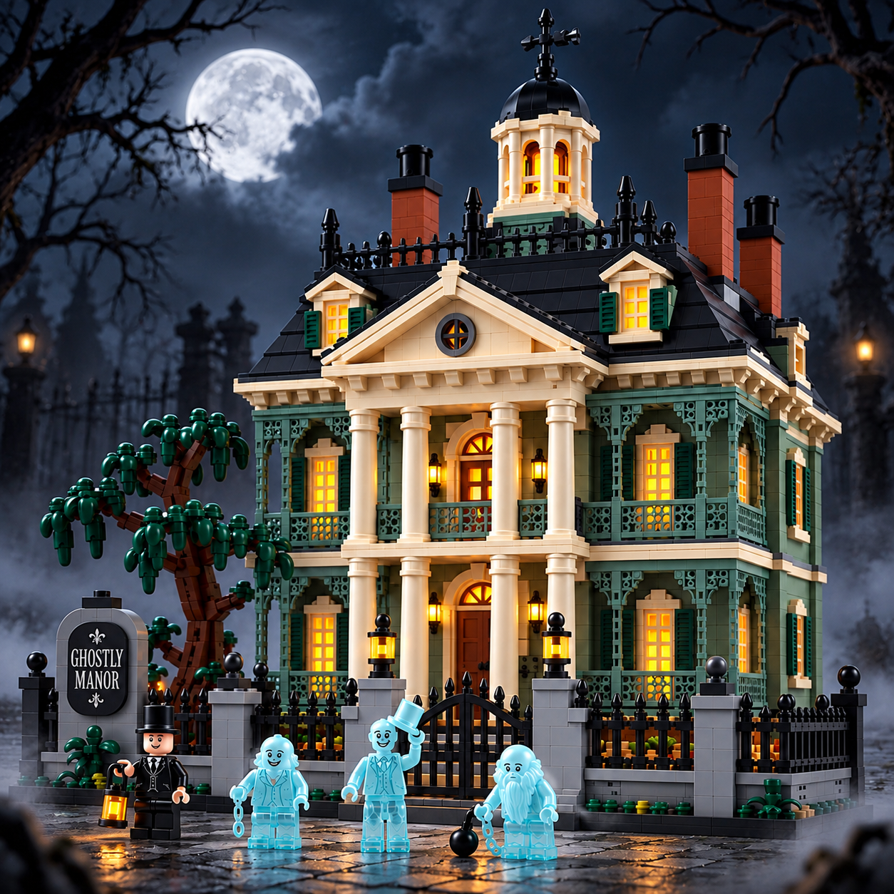 Ghostly Manor Haunted Mansion Building Set
