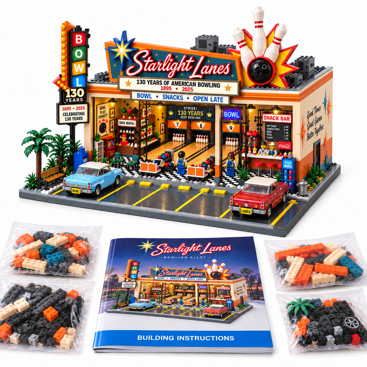 Starlight Lanes 130th Anniversary American Bowling Building Set