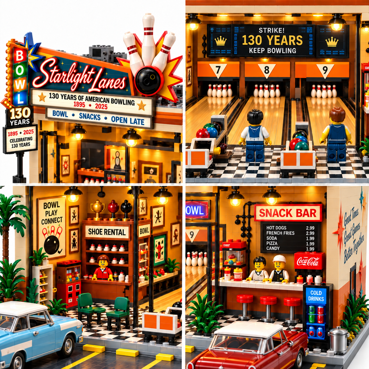 Starlight Lanes 130th Anniversary American Bowling Building Set