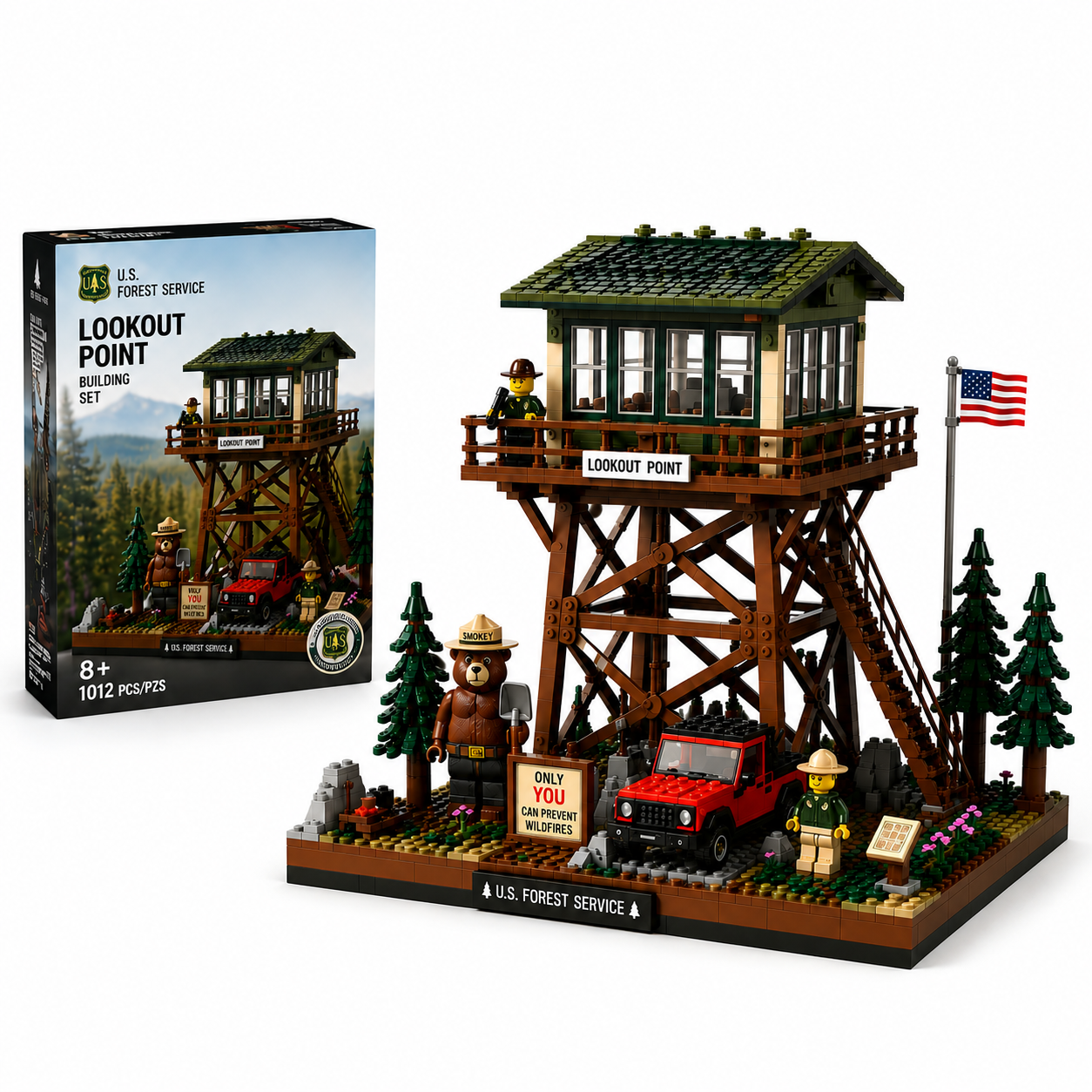 Forest Fire Lookout Tower Building Set