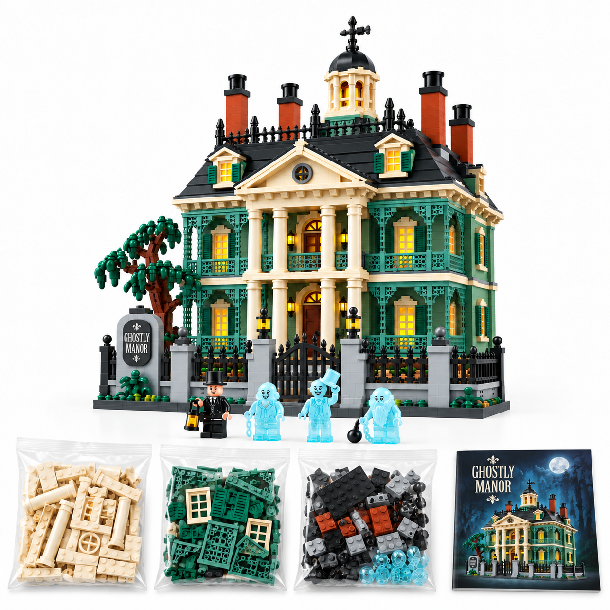 Ghostly Manor Haunted Mansion Building Set