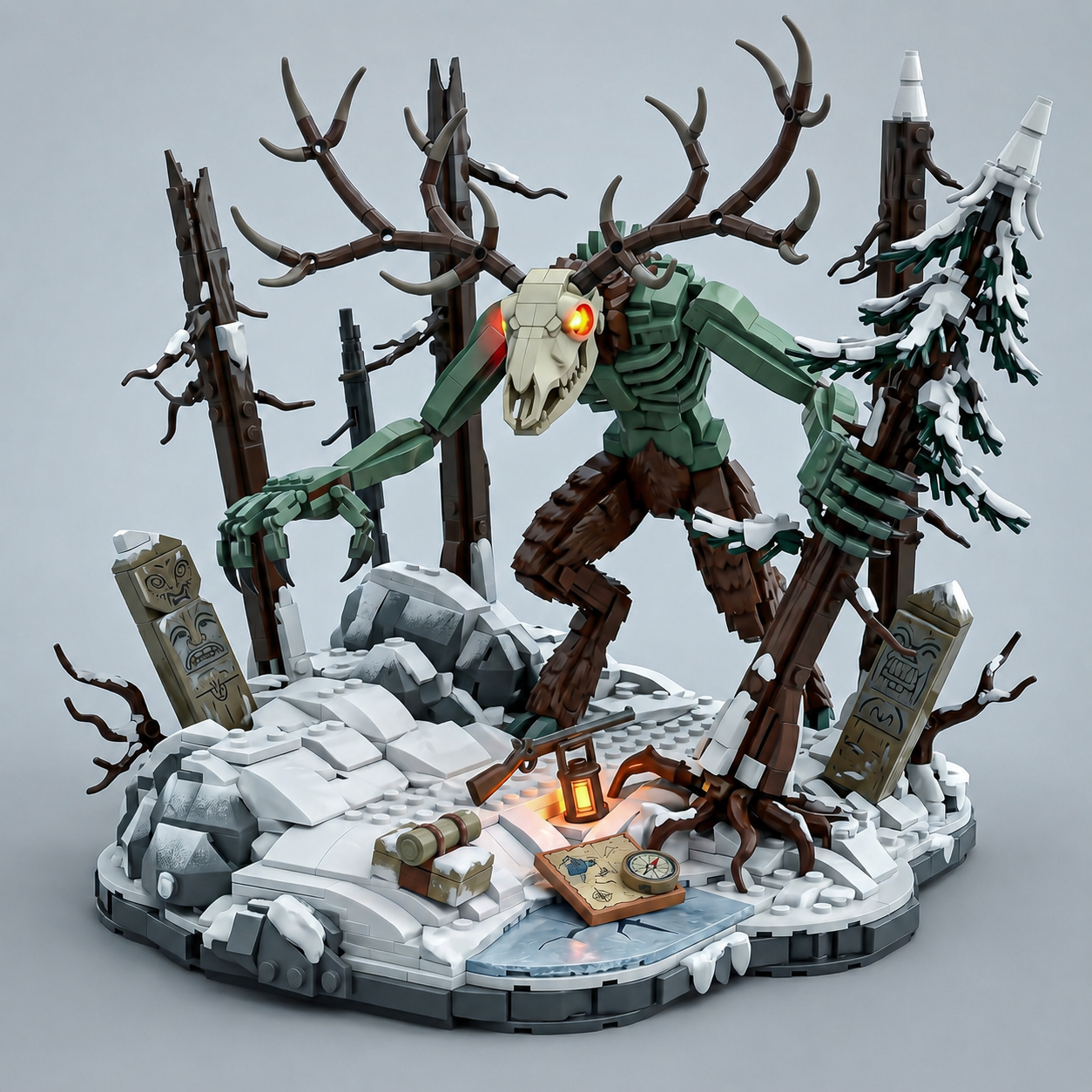 Wendigo Horror Forest Diorama Display Building Set