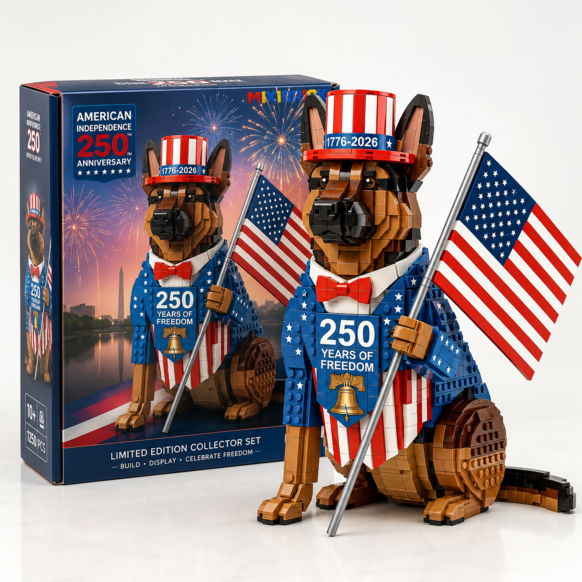 American Independence 250th Anniversary Dog Building Set