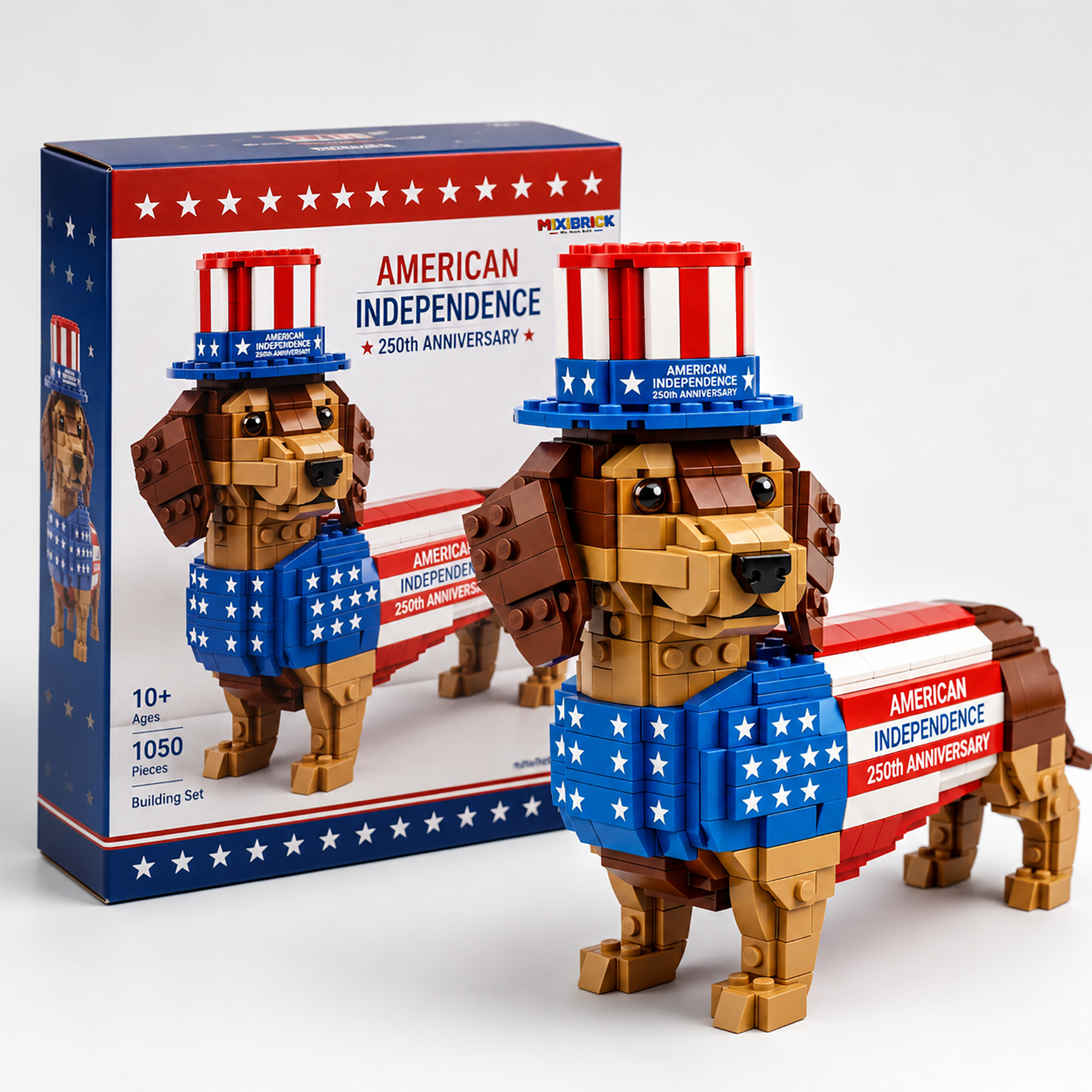 American Independence 250th Anniversary Dog Building Set
