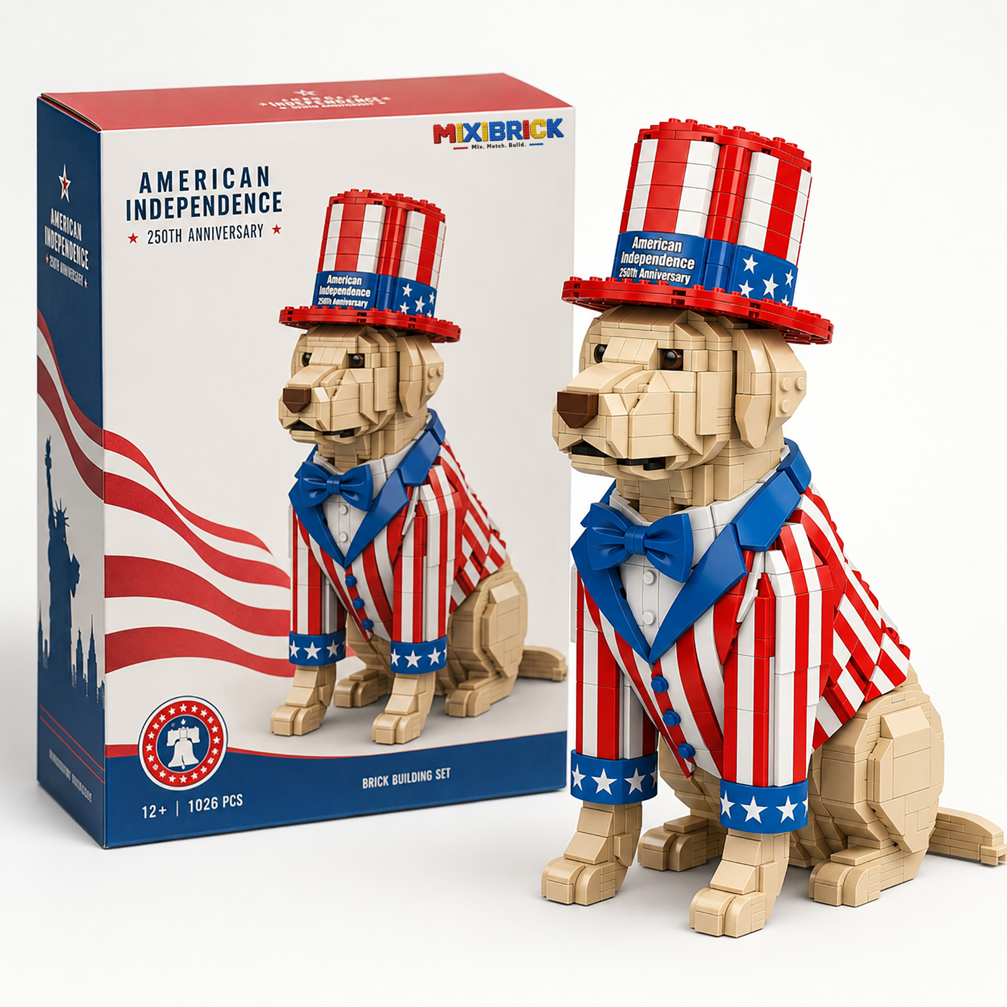 American Independence 250th Anniversary Dog Building Set