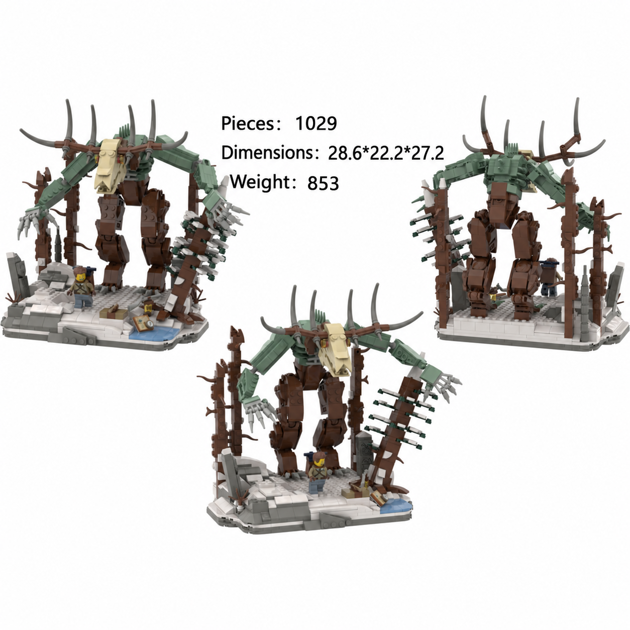 Wendigo Forest Guardian Building Set – Mythical Creature Winter Forest Display