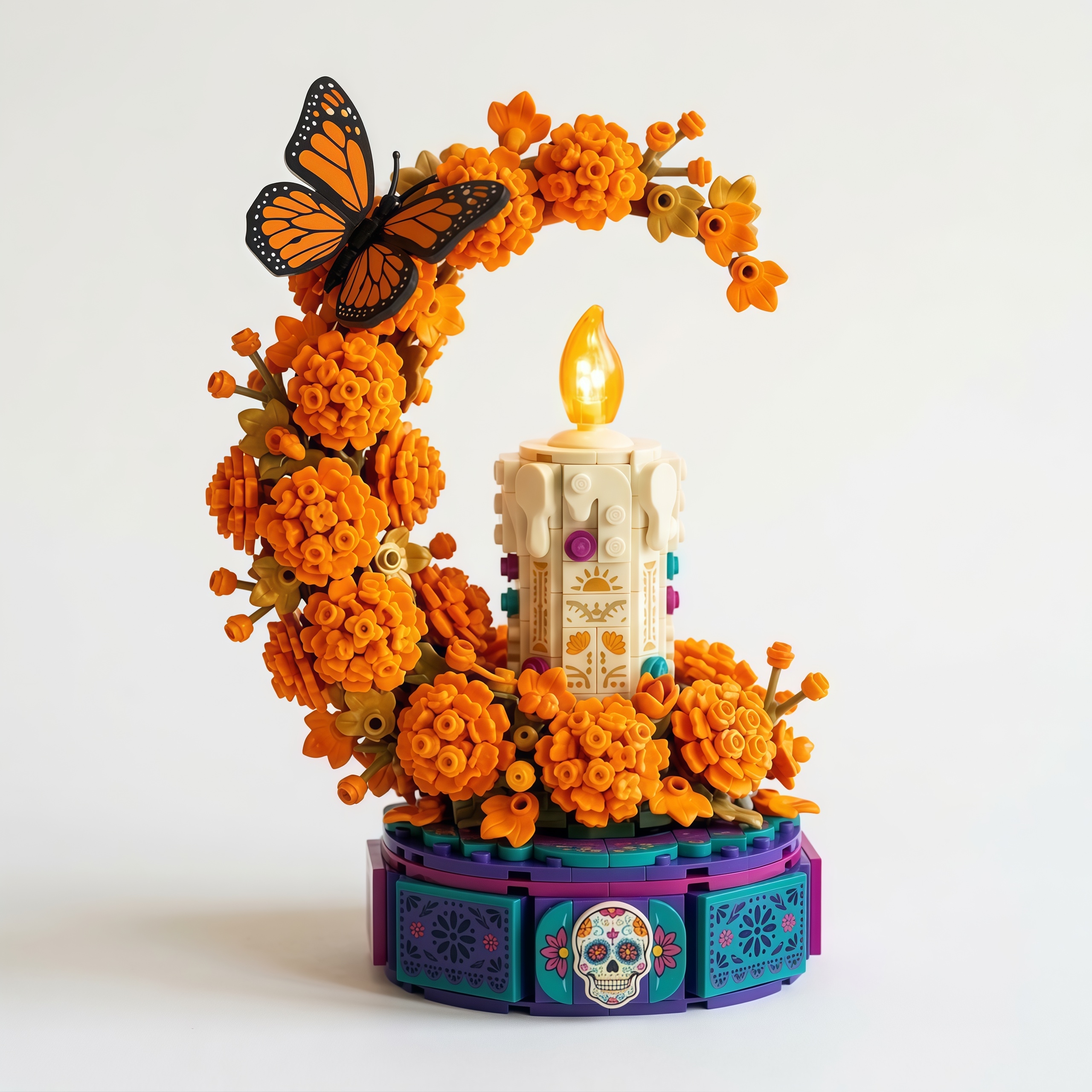 Day of the Dead Marigold Candle Holder