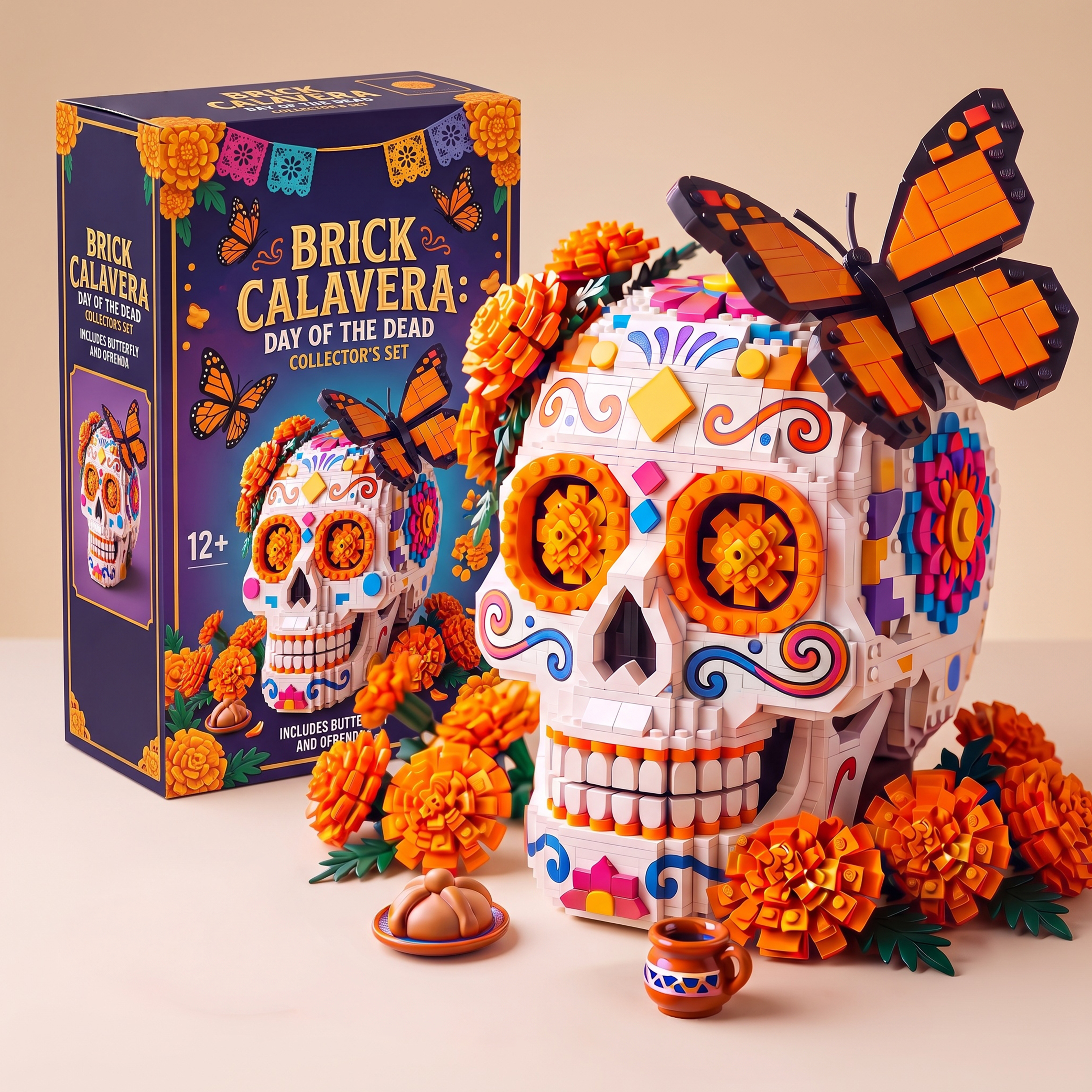 Day of the Dead Calavera Skull Building Set