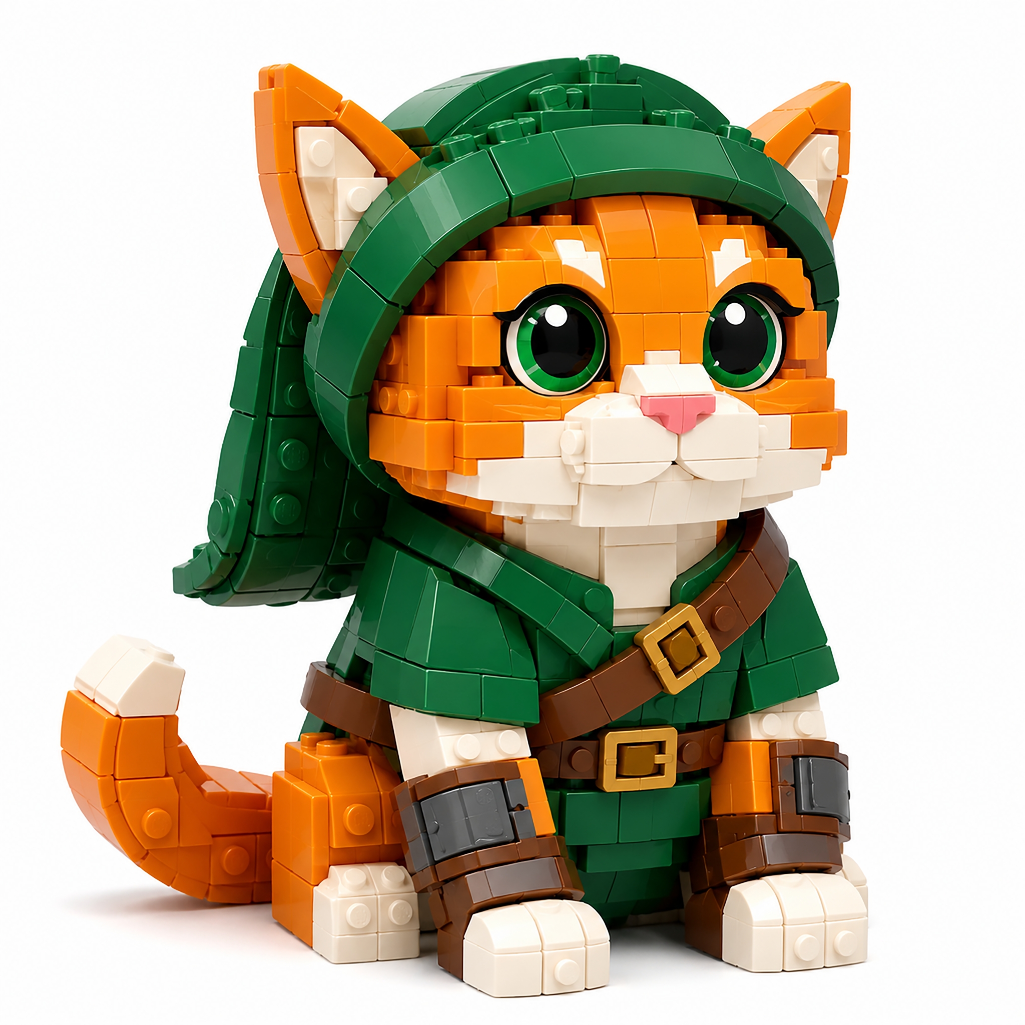 Forest Hero Cat Building Blocks Set