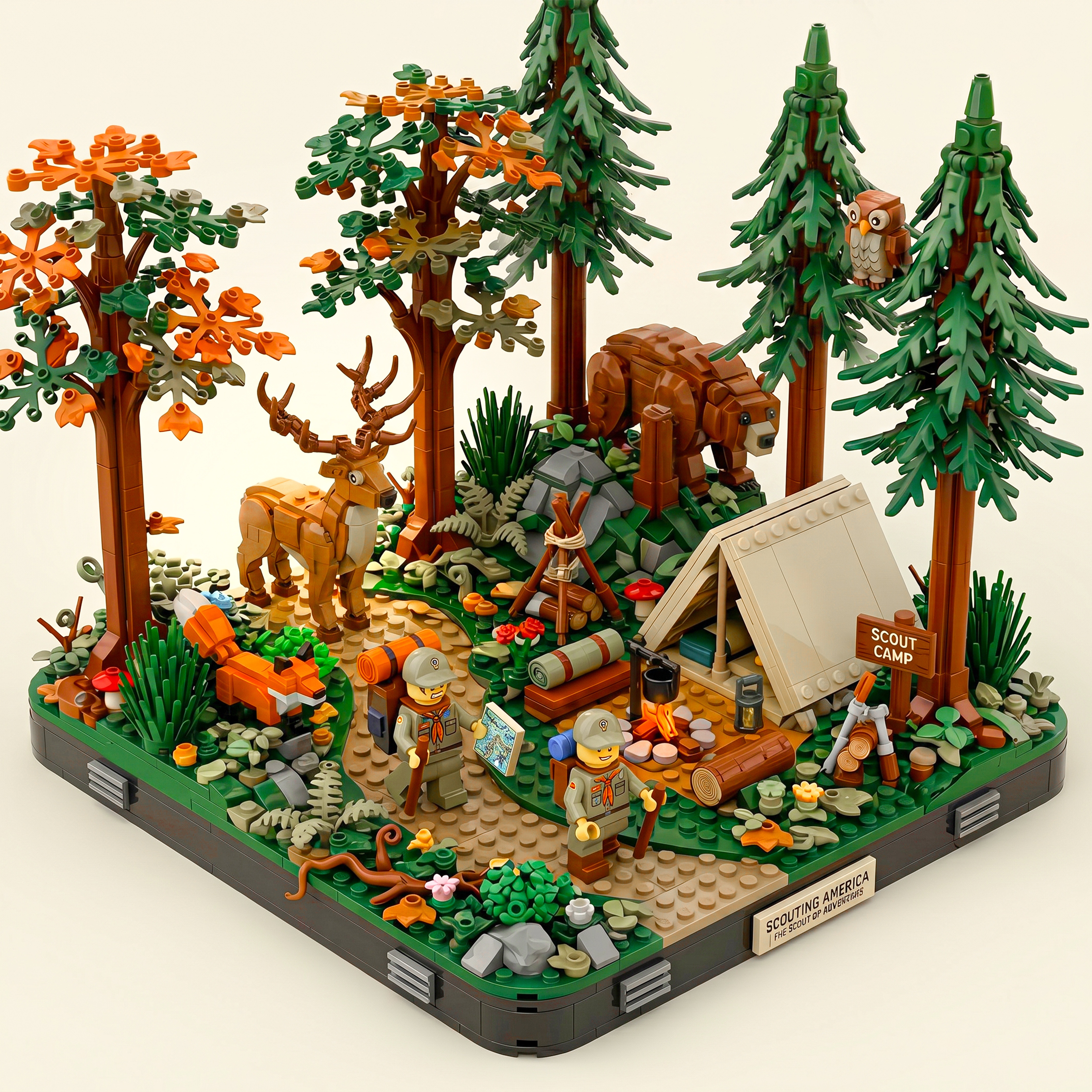 Forest Scout Camp Adventure Building Blocks Set