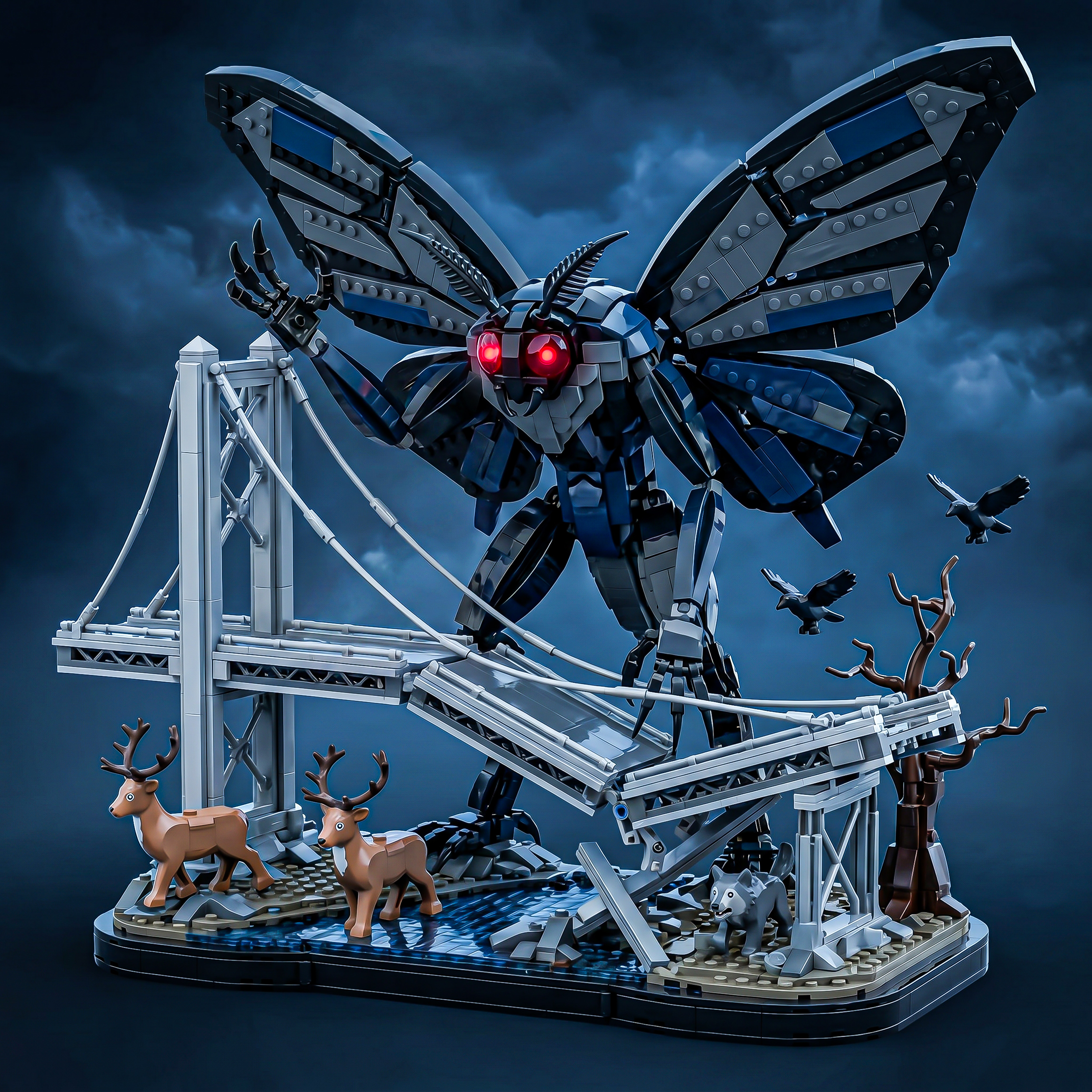Shadow Wing Moth Titan Bridge Diorama Building Set