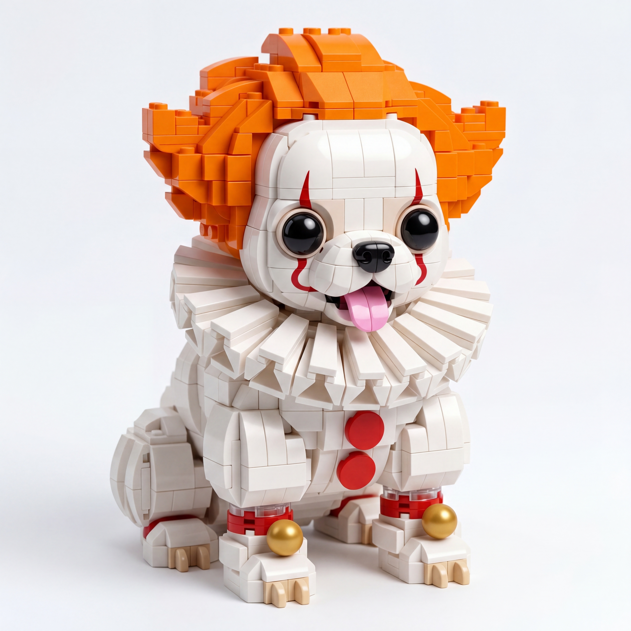 Halloween Clown Chihuahua Building Blocks Set