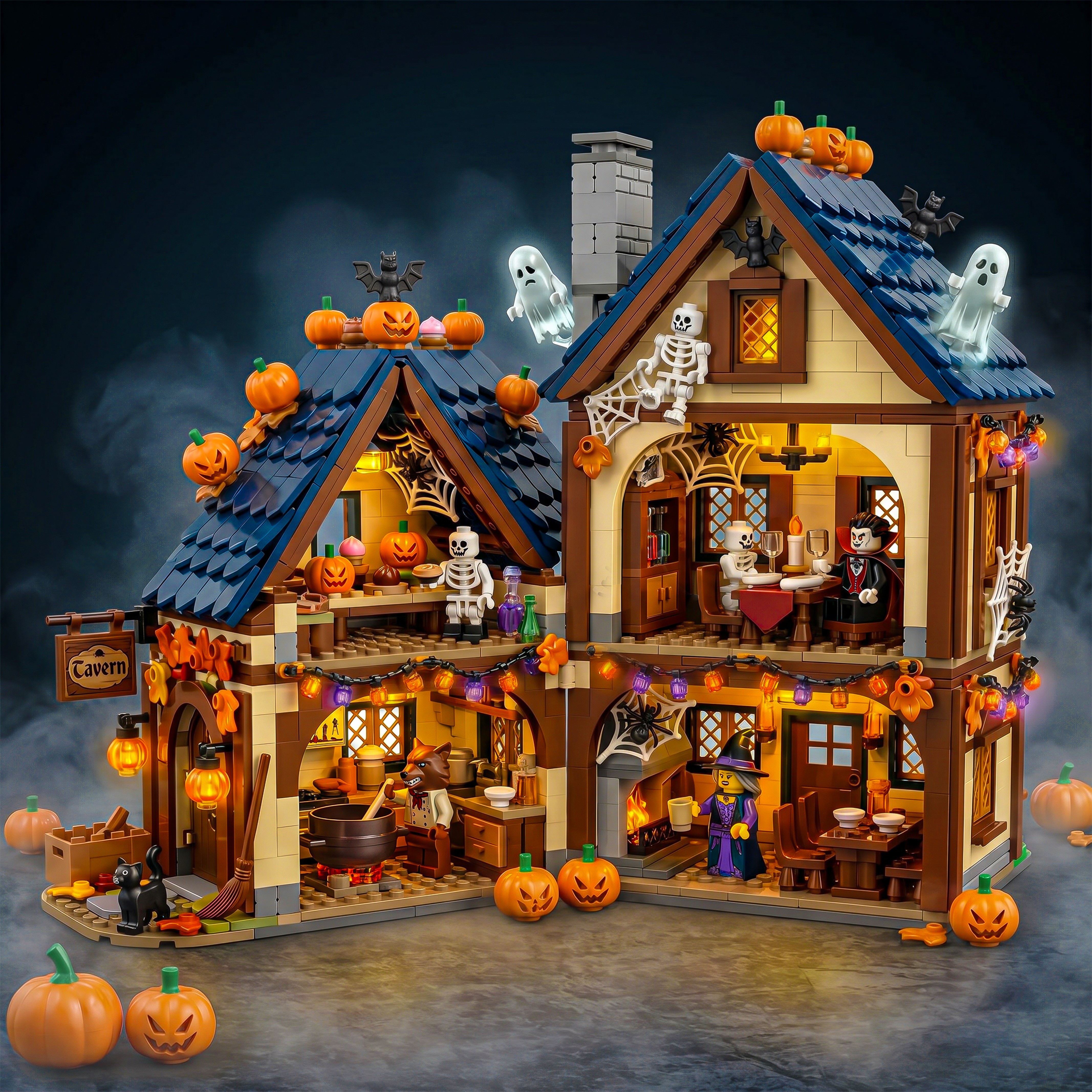 Halloween Gothic Monster Tavern Building Block Set