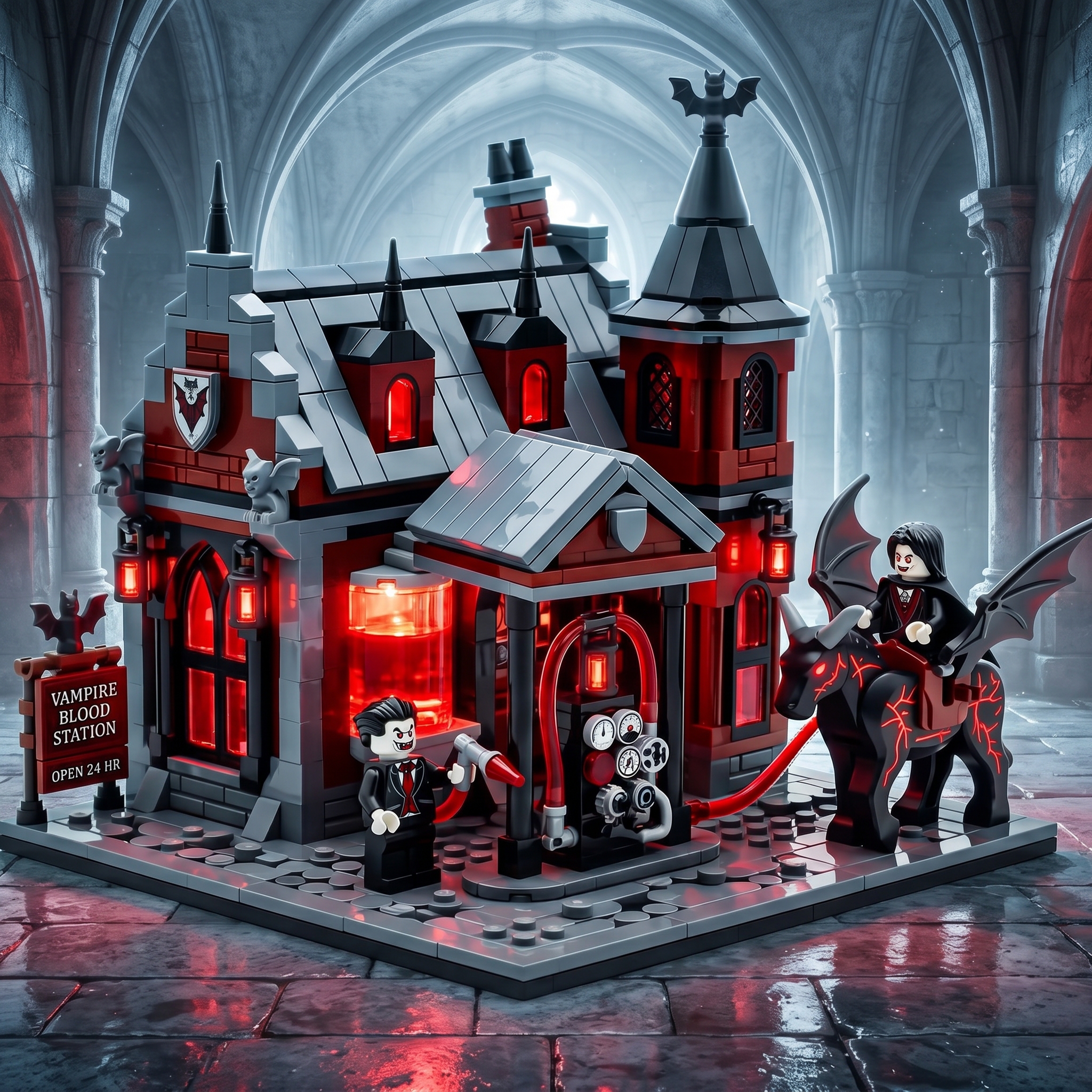 Halloween Vampire Blood Station Gothic Display Building Set